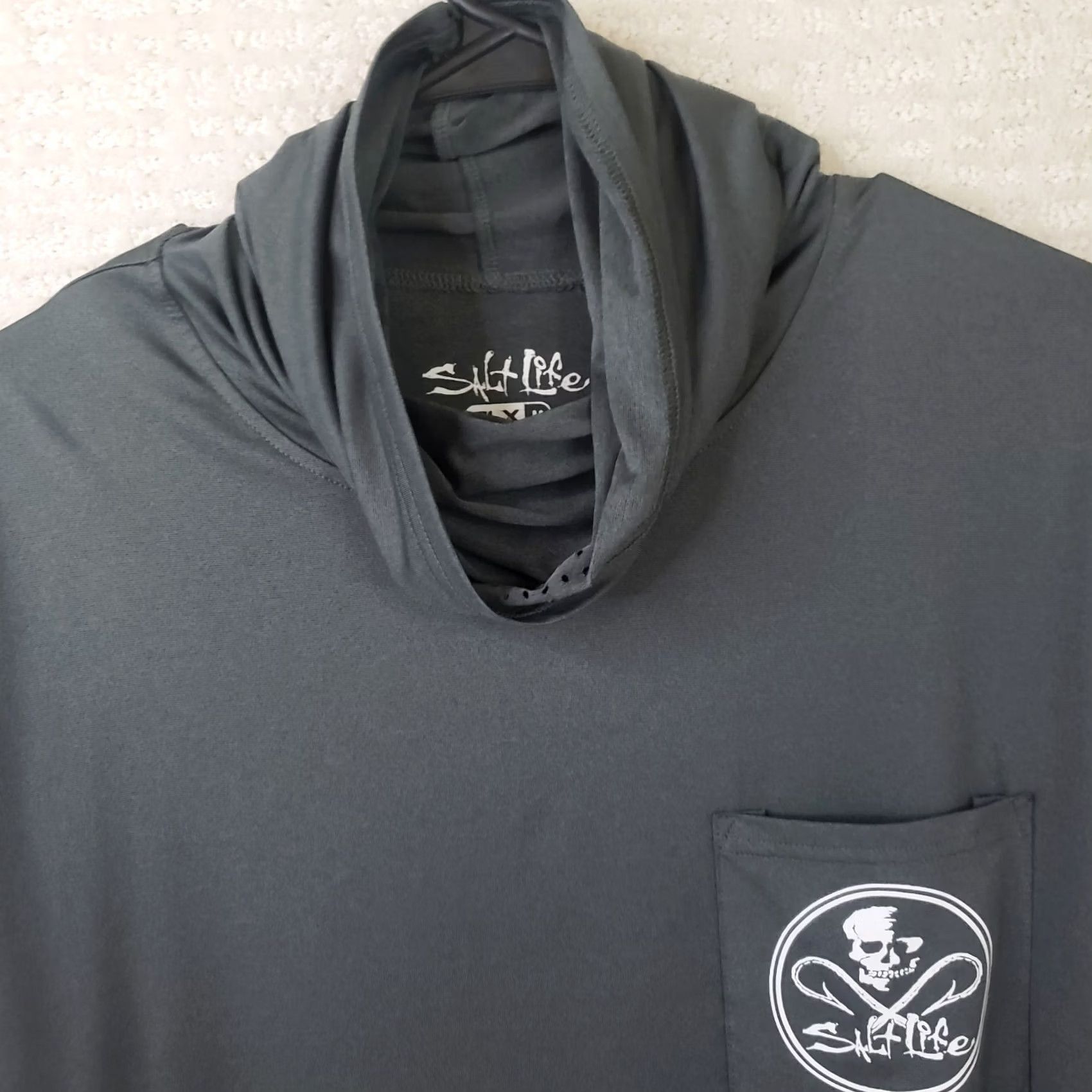 Vintage Salt Life SLX Crew Shirt Mens M Gray L. S. Performance Fishing with Neck Gaiter Size US M / EU 48-50 / 2 - 3 Thumbnail