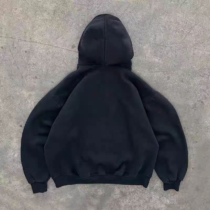 Japanese Brand × Vintage Tiger head print black retro loose hoodie Size US L / EU 52-54 / 3 - 2 Thumbnail
