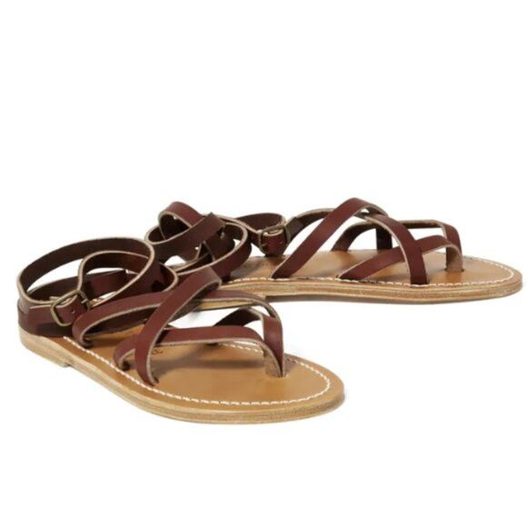K.Jacques K Jacques Brown Zenobie Flat Leather Sandals - 35/5 🇫🇷 Size US 5 / IT 35 - 7 Thumbnail