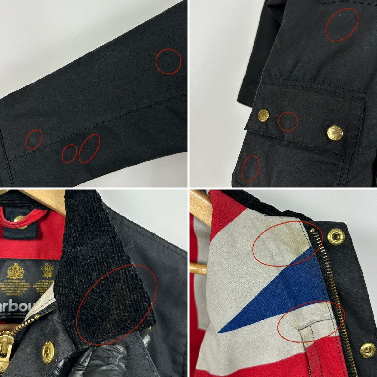 Barbour Kids Barbour Union Jack International Black Waxed Jacket Size US XXS / EU 40 - 22 Thumbnail