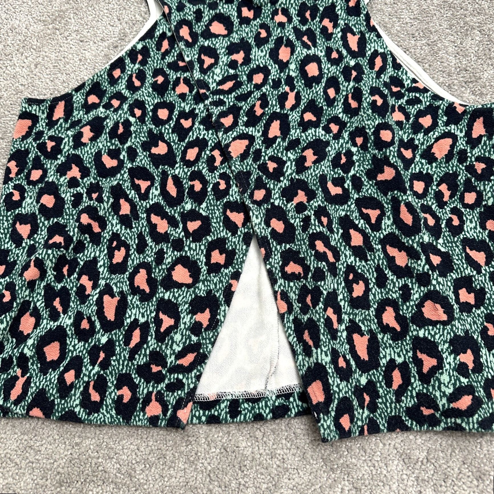H&M H&M Tank Womens Large Leopard Multicolor Halter V-Neck Back Slit Casual Size L / US 10 / IT 46 - 3 Thumbnail