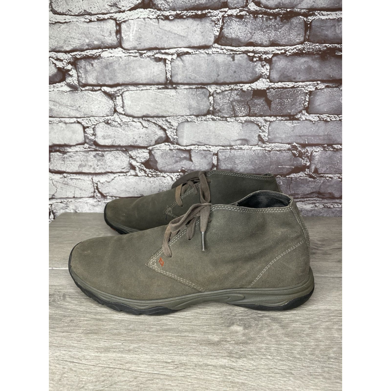 Eddie Bauer Eddie Bauer Green Brown Suede Leather Mid Lace Up Desert Boo Size US 11.5 / EU 44-45 - 22 Thumbnail