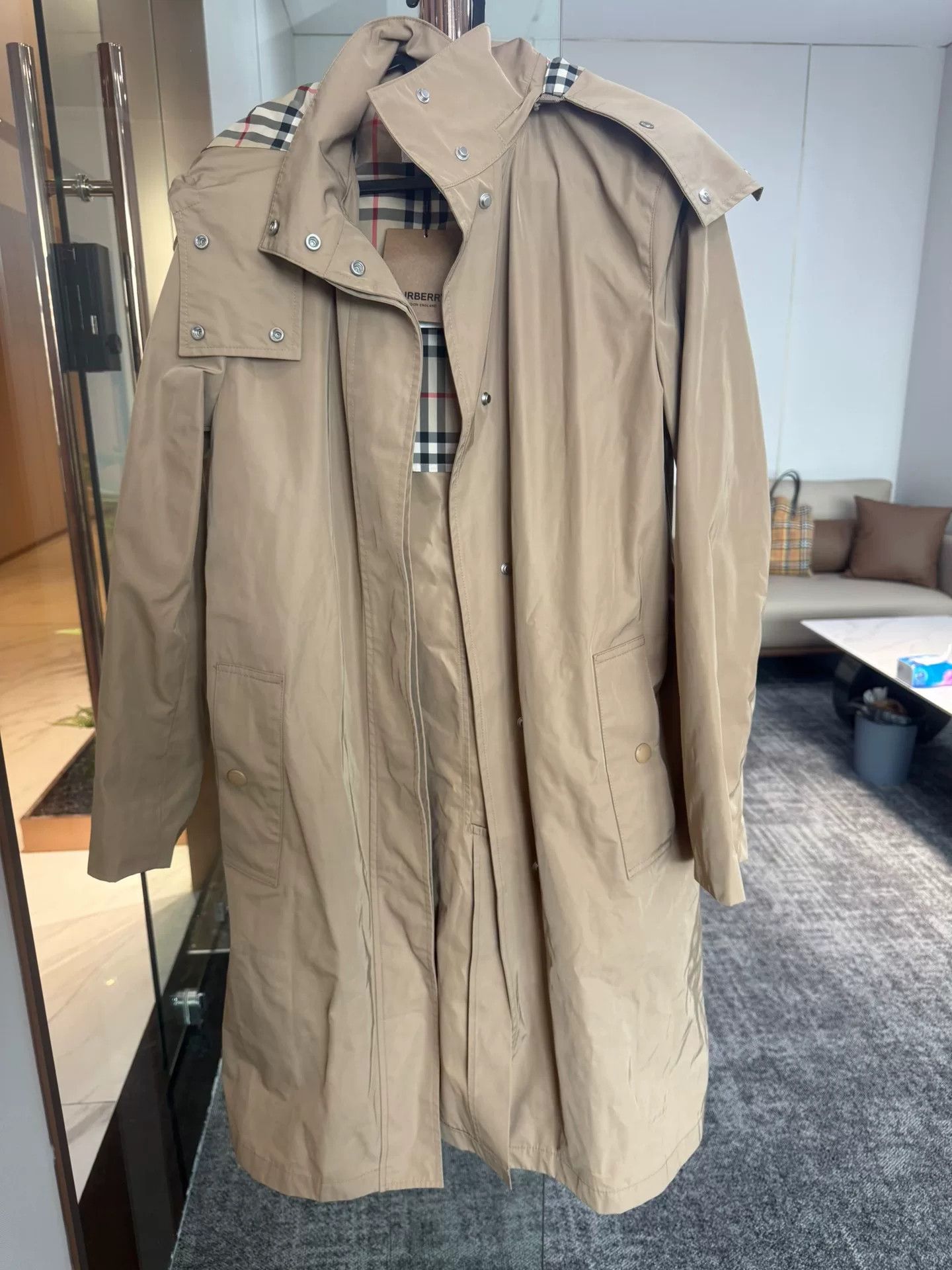Burberry Burberry Detachable Hood Check Trench Size S / US 4 / IT 40 - 1 Thumbnail