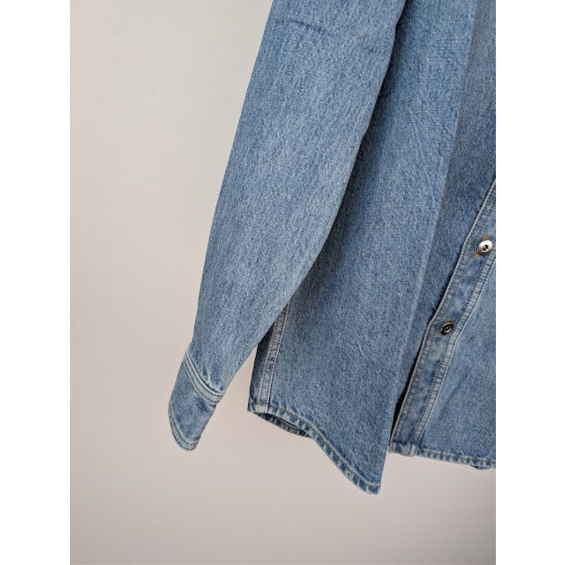 Bottega Veneta o1rshd1 Vintage Indigo Denim Shirt in Mid Blue Size US S / EU 44-46 / 1 - 6 Thumbnail
