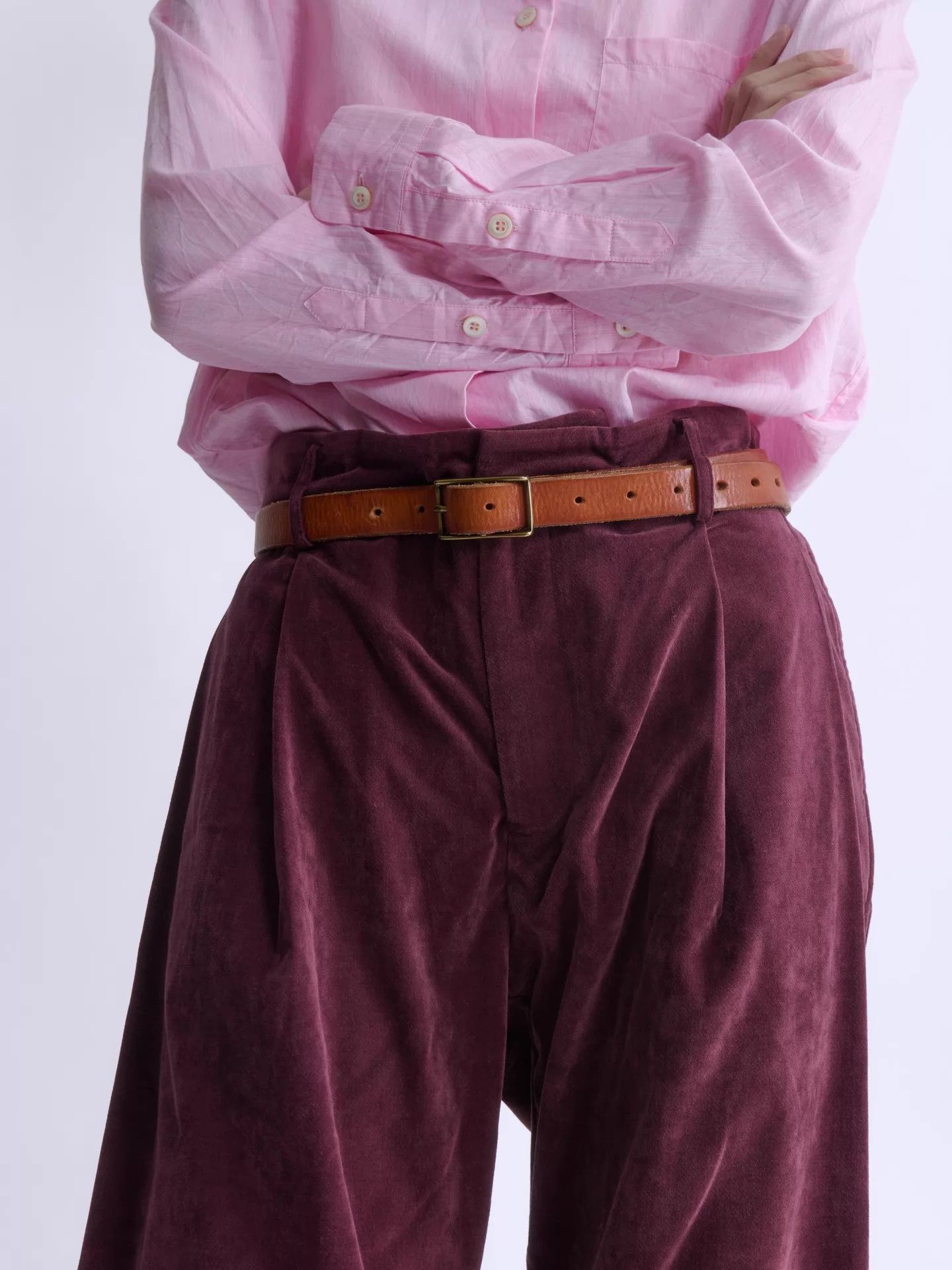 Doublet DOUBLURE Burgundy Velvet Wide Leg Pants Size L Size 28" / US 6 / IT 42 - 2 Thumbnail