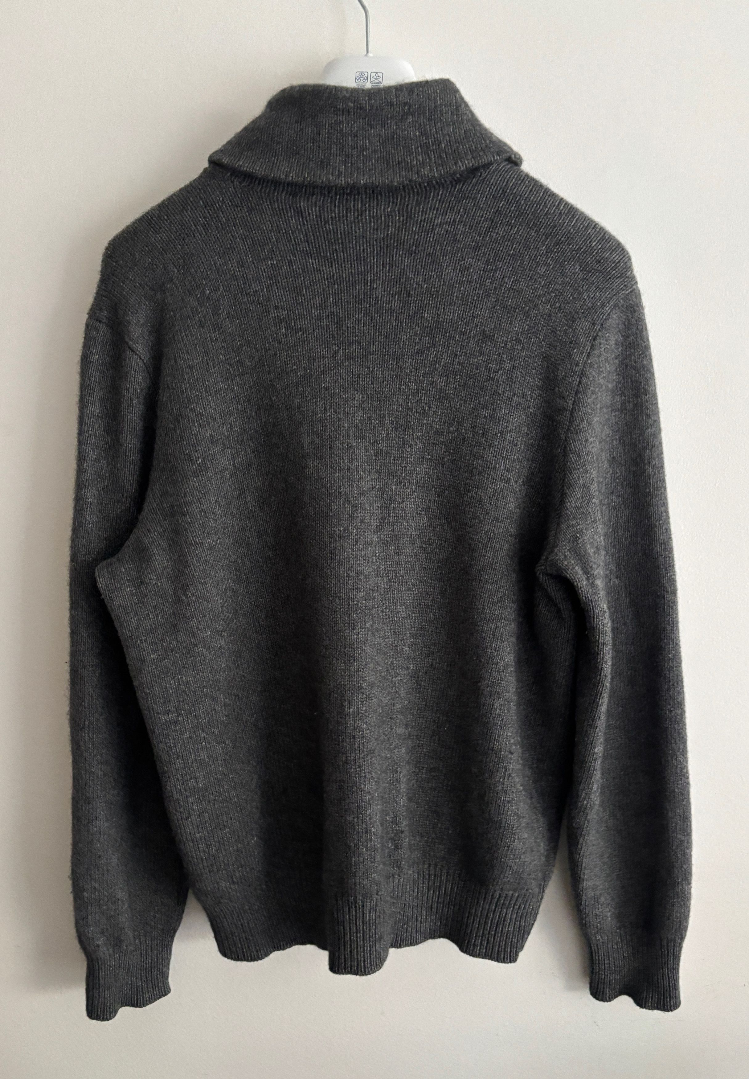 Polo Ralph Lauren $445 Grey Shawl Collar Cashmere Wool Fisherman’s Sweater Size US L / EU 52-54 / 3 - 7 Thumbnail