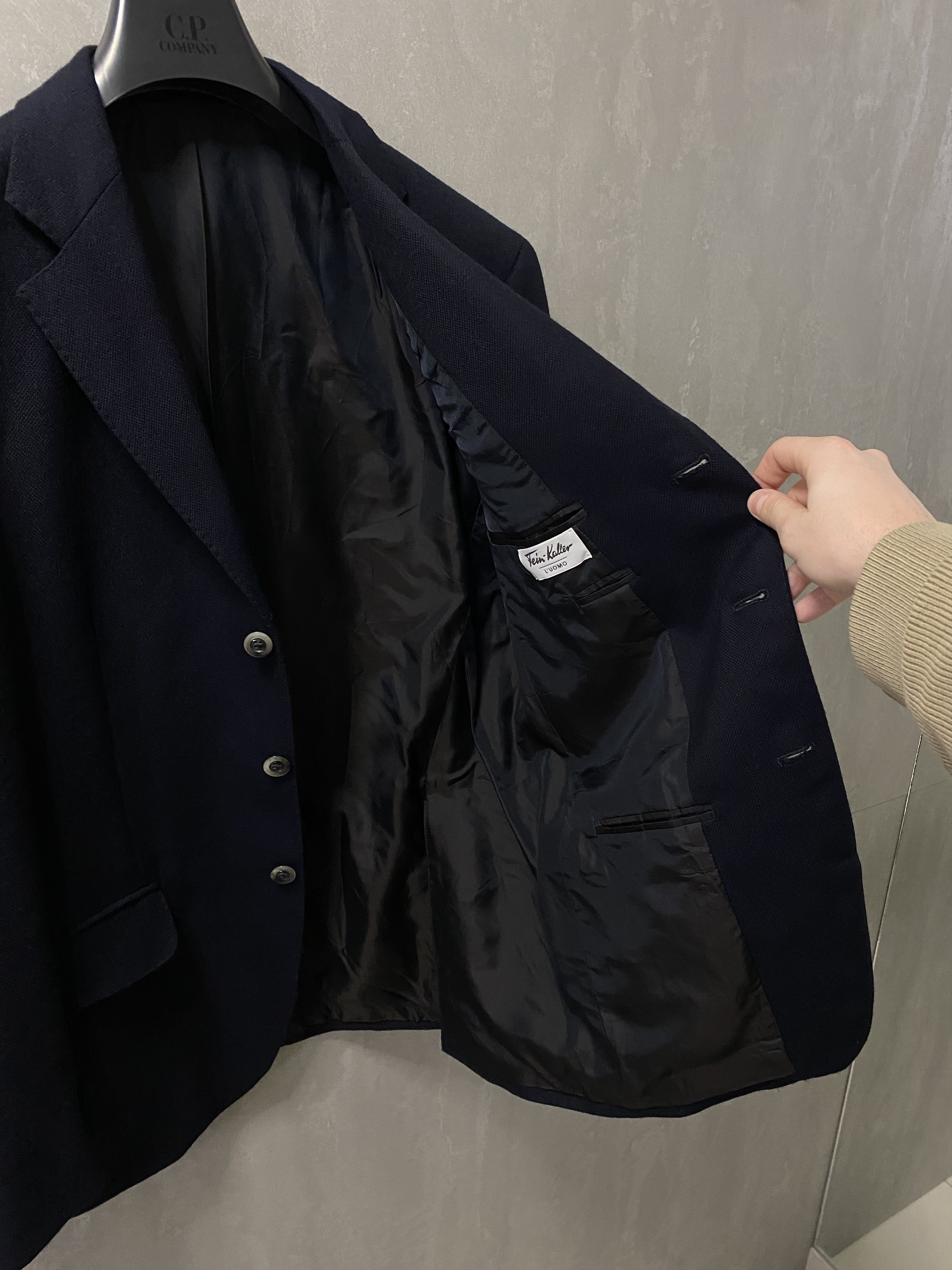 Boglioli BOGLIOLI 100% WOOL MENS CLASSIC BLUE SOLID BLAZER JACKET Size 50R - 4 Thumbnail