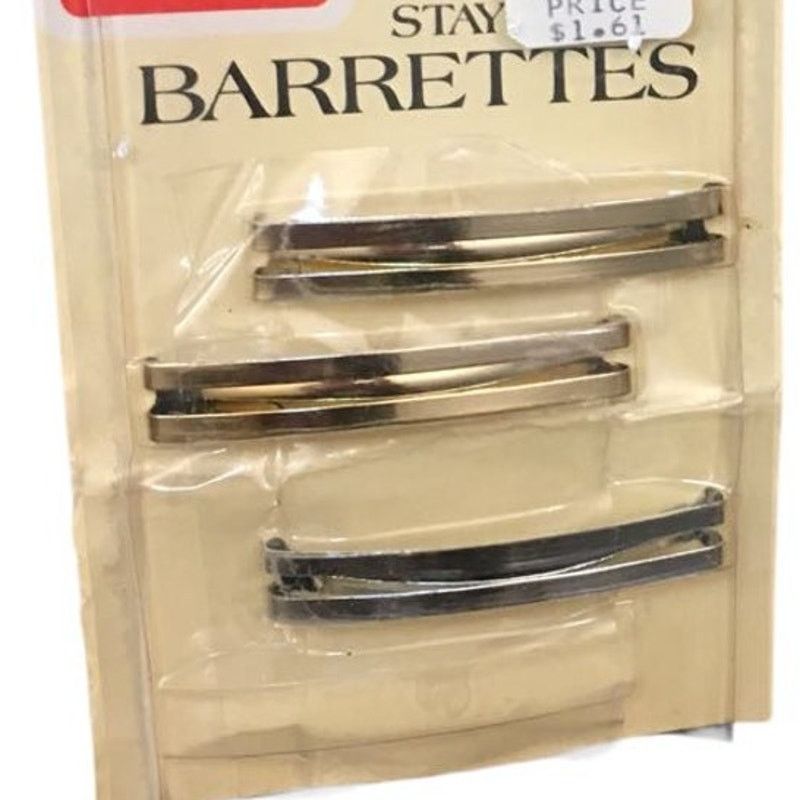 Other Vintage Goody Stay Tight Barrettes Metal #8903 USA 1975 3 Pk Size ONE SIZE - 7 Thumbnail