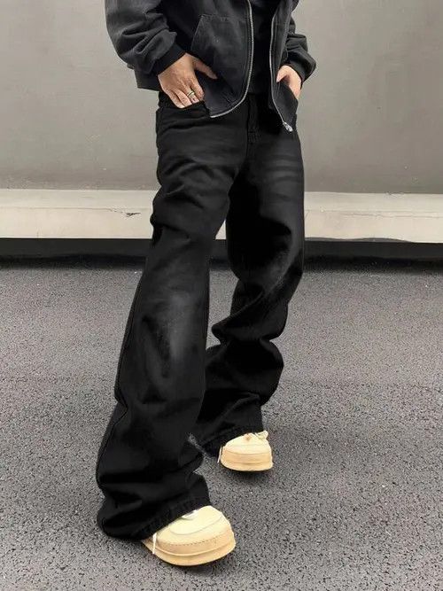 Jean Stacked Denim Jeans Drip Hip Hop Size US 34 / EU 50 - 1 Thumbnail