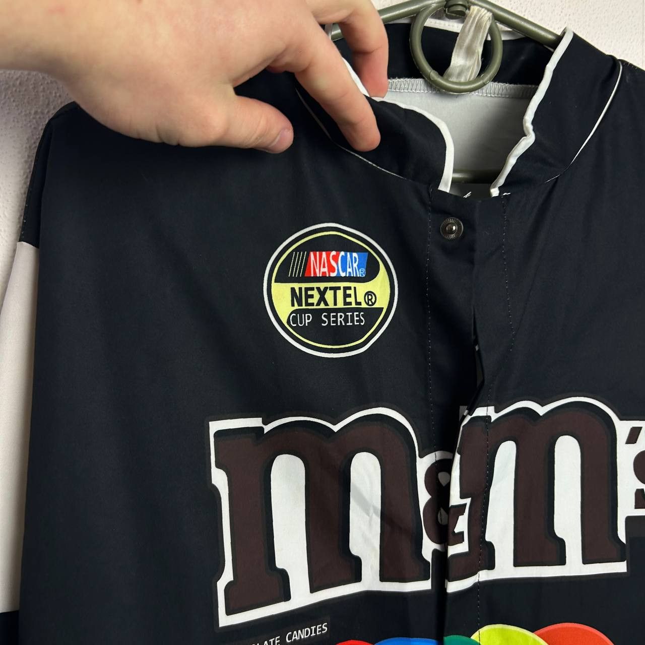 NASCAR Vintage Nascar M&Ms big logo racing nylon jacket Size US L / EU 52-54 / 3 - 3 Thumbnail