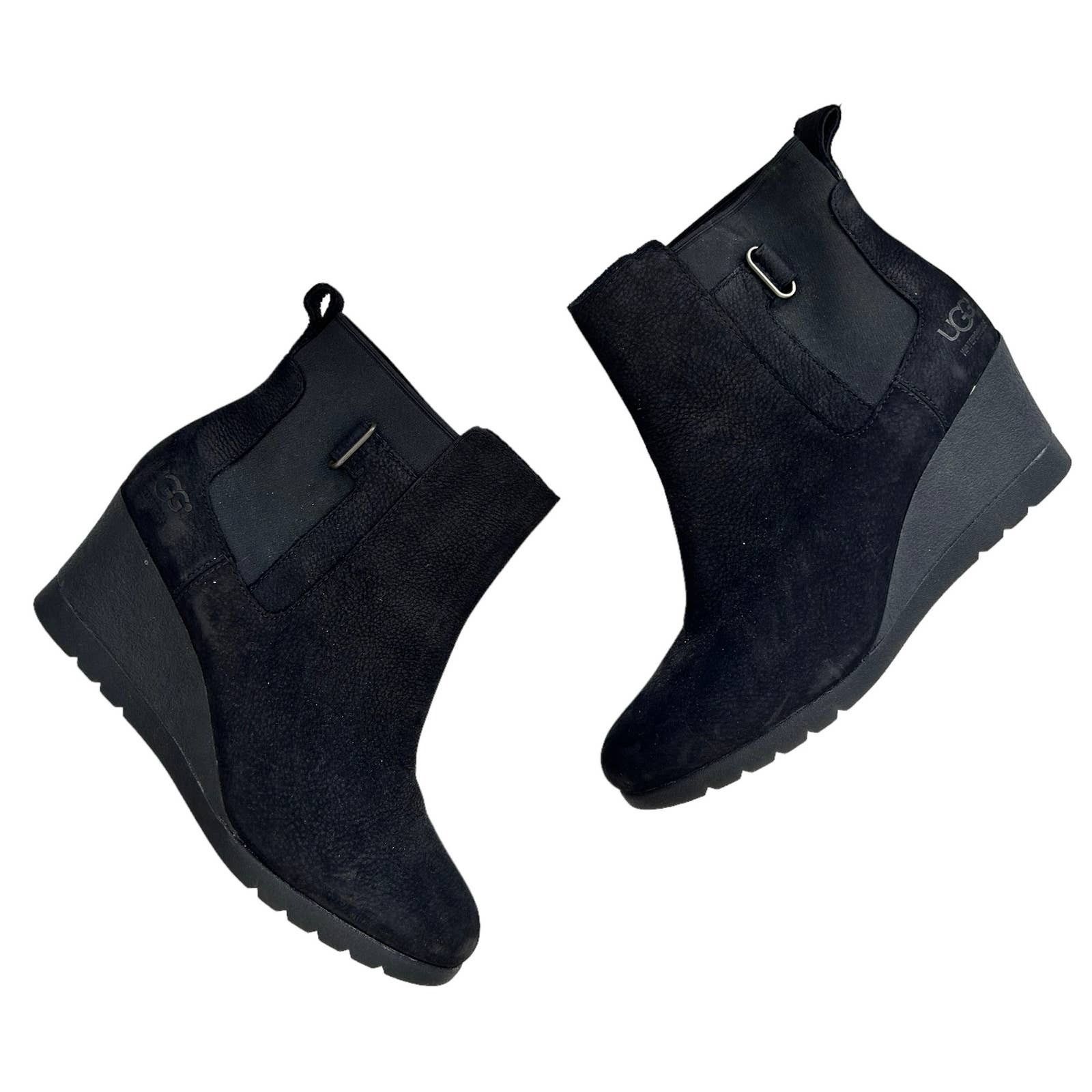 Ugg UGG Black Indra Wedge Waterproof Boots Sz 7.5 Size US 7.5 / IT 37.5 - 10 Thumbnail