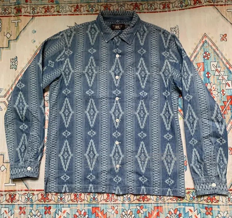 RRL Ralph Lauren RRL Ralph Lauren Men's indigo dyed Southwest Indian workwe Size US XS / EU 42 / 0 - 1 Thumbnail
