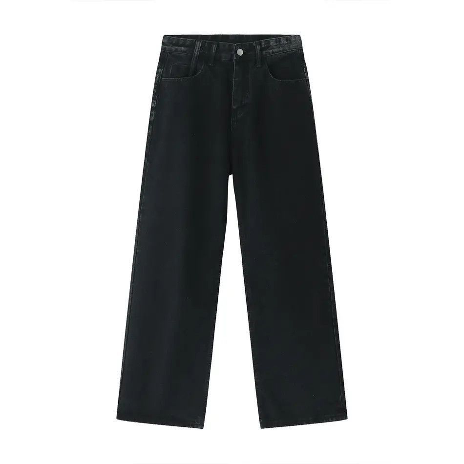 Japanese Brand Retro loose solid color straight leg jeans Size US 32 / EU 48 - 5 Thumbnail