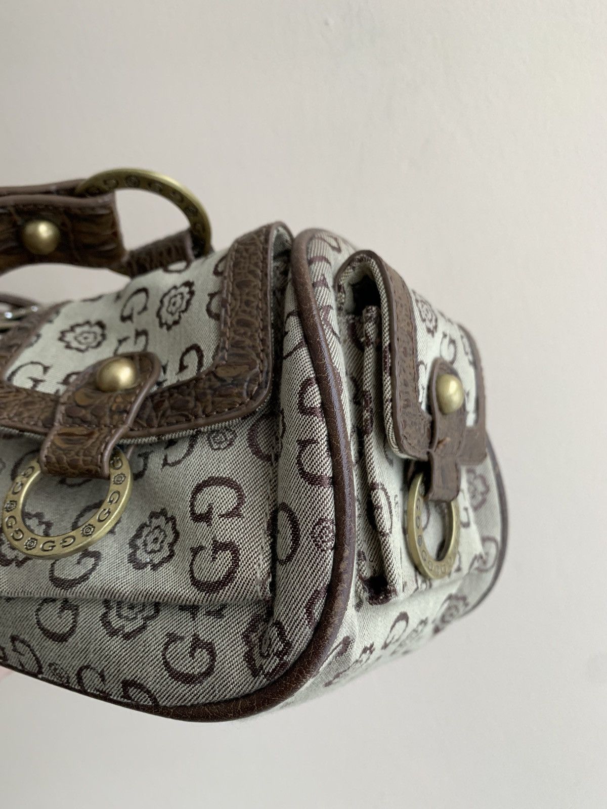 Guess Vintage Guess Monogram Beige Faux Python Leather Handbag Size ONE SIZE - 12 Thumbnail