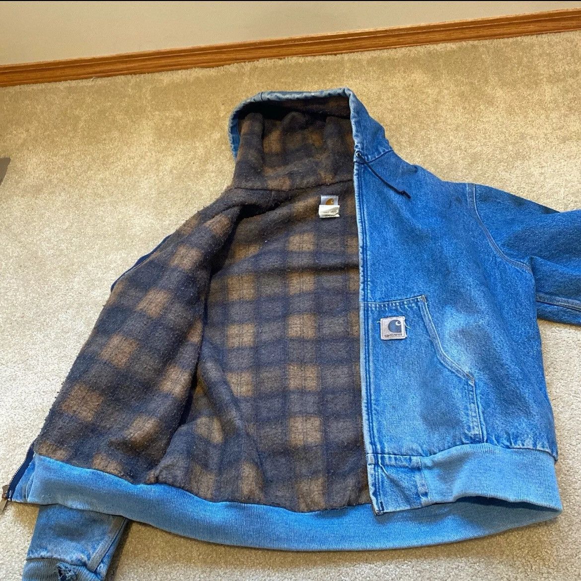 Carhartt Carhartt Denim Hoodie (hooded jacket) Size US XL / EU 56 / 4 - 6 Thumbnail