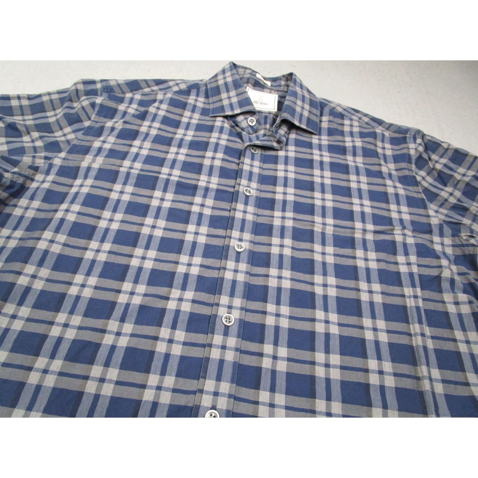 Todd Snyder Todd Snyder Dress Shirt Mens 17 34 Blue Check Long Sleeve Button Up Classic Fit 100% Cotton Size 34R - 2 Thumbnail