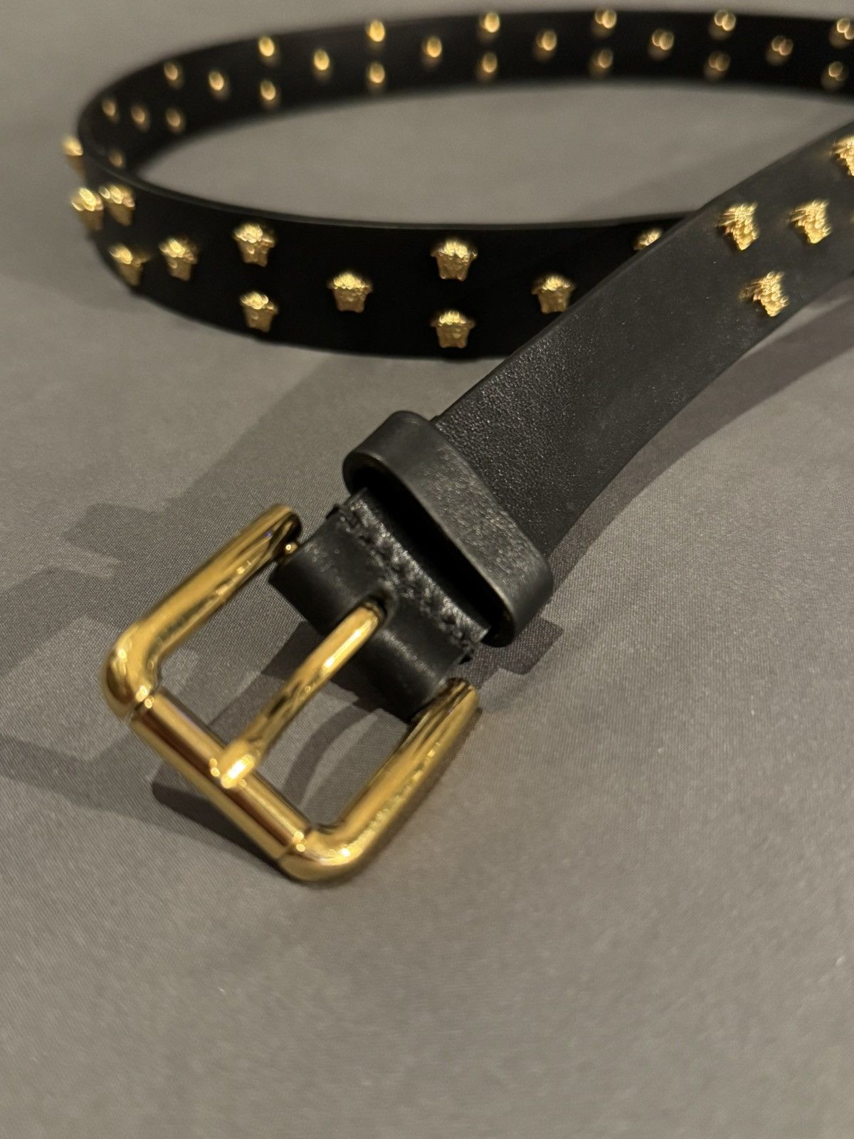 Versace MEDUSA STUD BELT Size 34 - 1 Thumbnail
