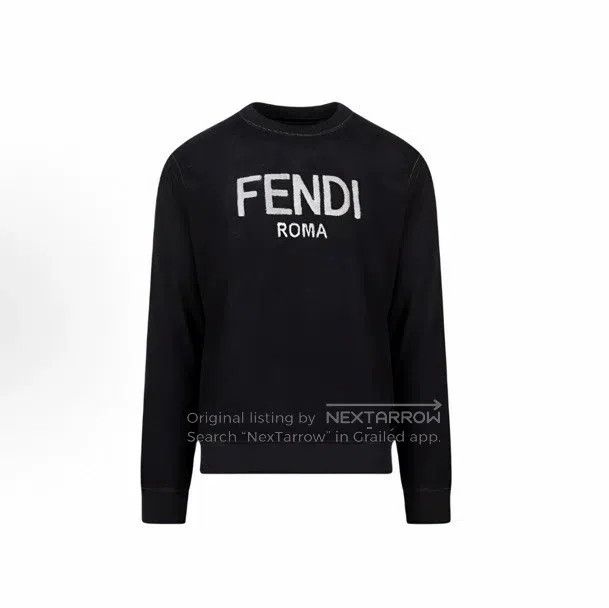 Fendi Embroidery logo classic hoodie long sleeve