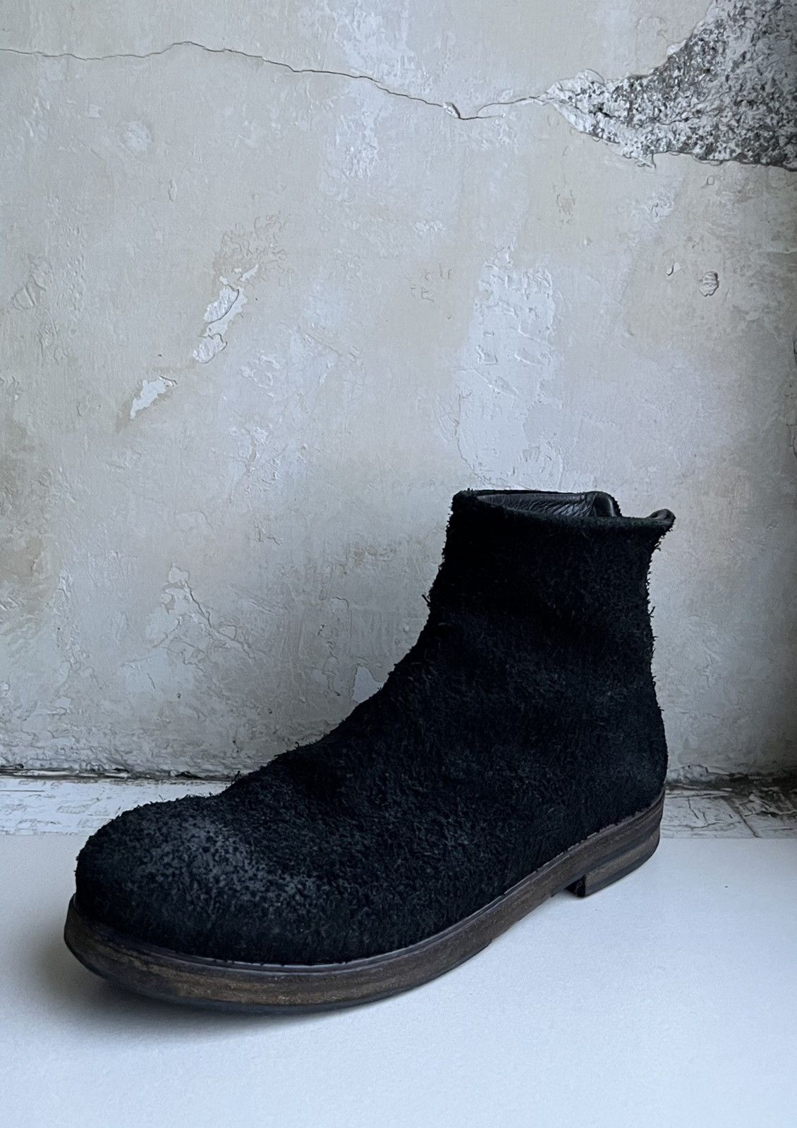 Zucca Reverse Leather Back Zip Boots