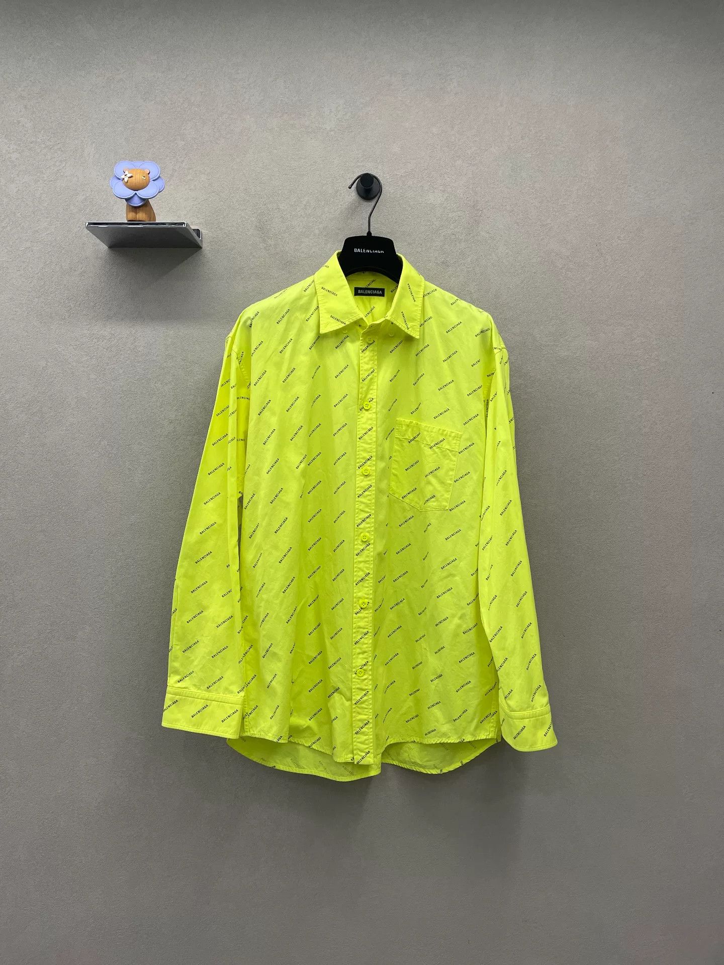 Balenciaga Balenciaga Neon Yellow Long Sleeve Shirt Size US XL / EU 56 / 4 - 1 Thumbnail