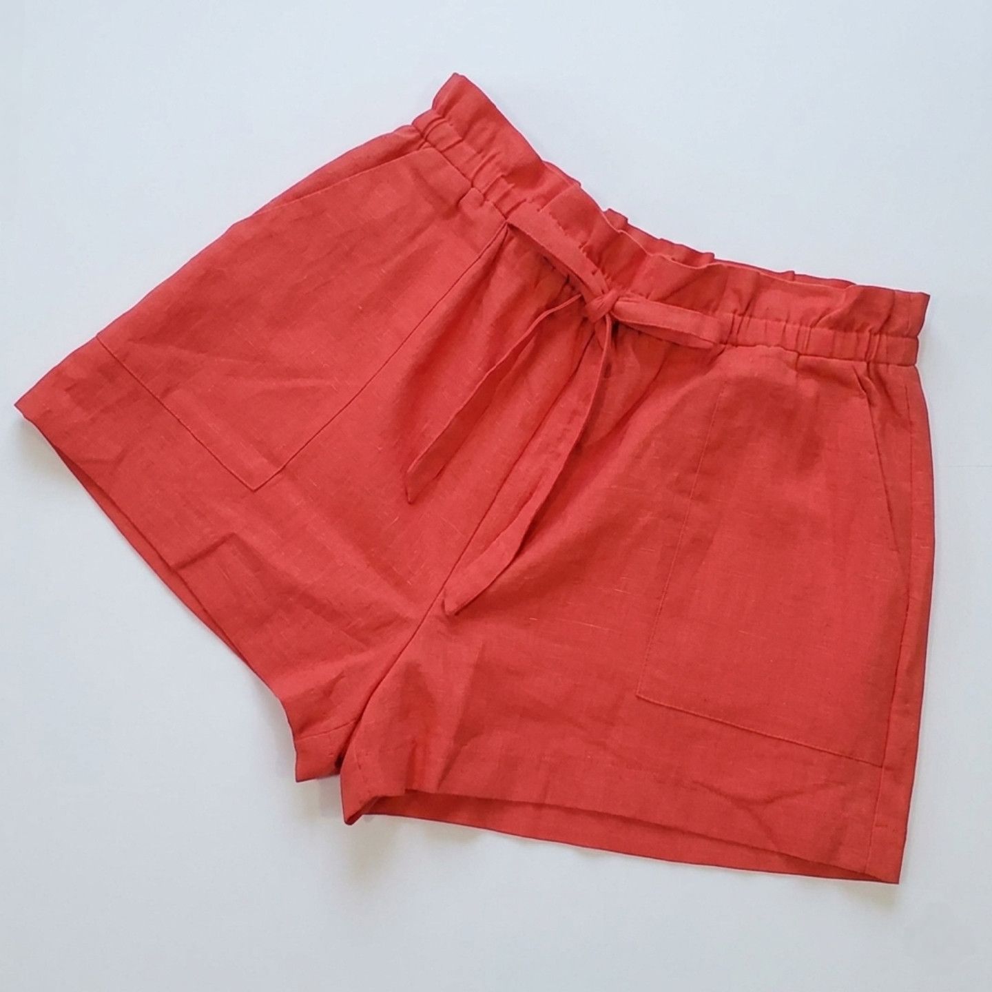 Other Lush Size L Shorts Cotton Linen Rayon Tie Front Pockets Size 34" / US 12 / IT 48 - 1 Thumbnail