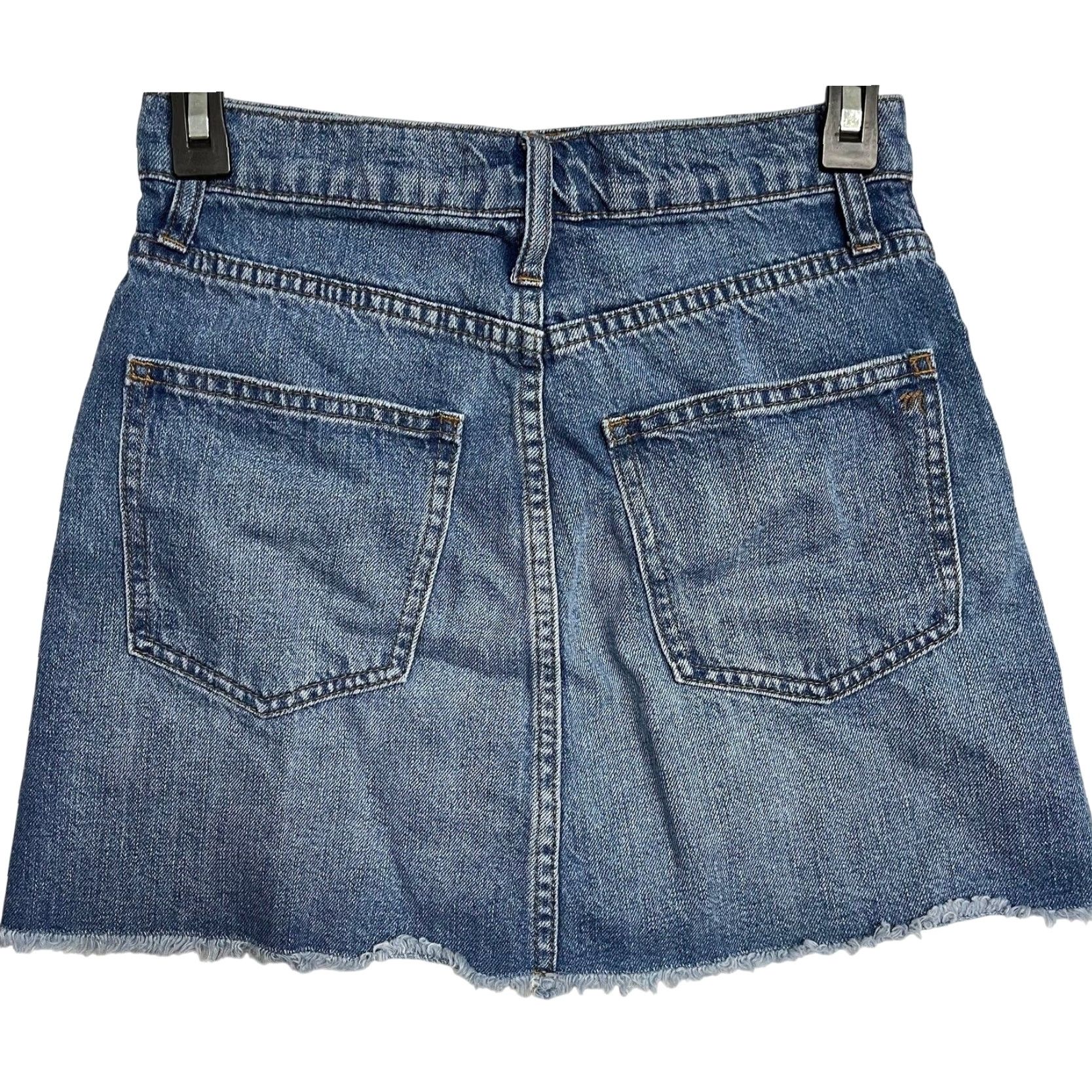 Madewell Madewell Denim Skirt Skirt Women 24 Blue 100% Cotton A-Line Pockets Button Denim Vintage No N/A Size 42" / US 20 - 2 Thumbnail