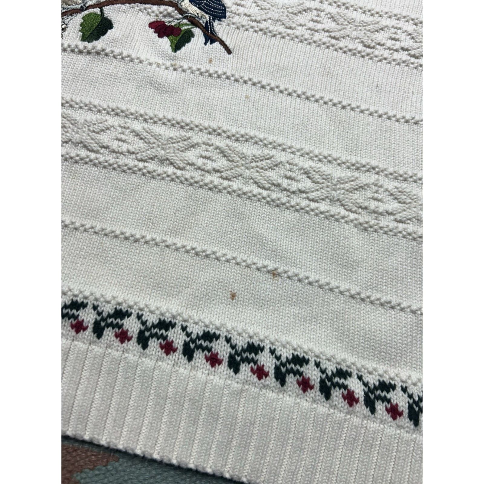 Vintage VINTAGE Cabela’s Cotton Knit Sweater Embroidered Birds Nature Flaws Womens Large L White Pullover Knit Shirt 60s 70s? Size L / US 10 / IT 46 - 3 Thumbnail