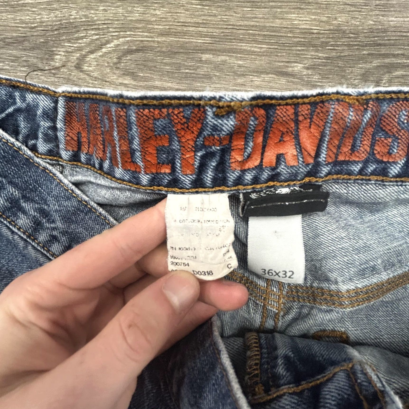 Harley Davidson Harley-Davidson Jeans Mens 36x31 Blue Relaxed Straight Denim Distressed Pockets Logo 5-pocket Denim Casual Mens Jeans Size US 36 / EU 52 - 6 Thumbnail