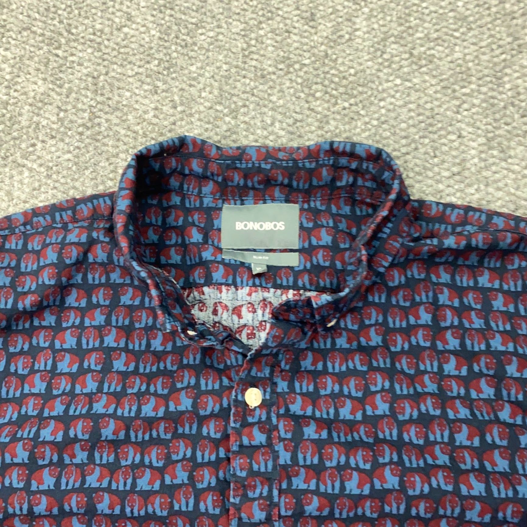 Bonobos Bonobos Shirt Adult XL Blue Panda Print Long Sleeve Button-Up Slim Fit Mens Size US XL / EU 56 / 4 - 2 Thumbnail