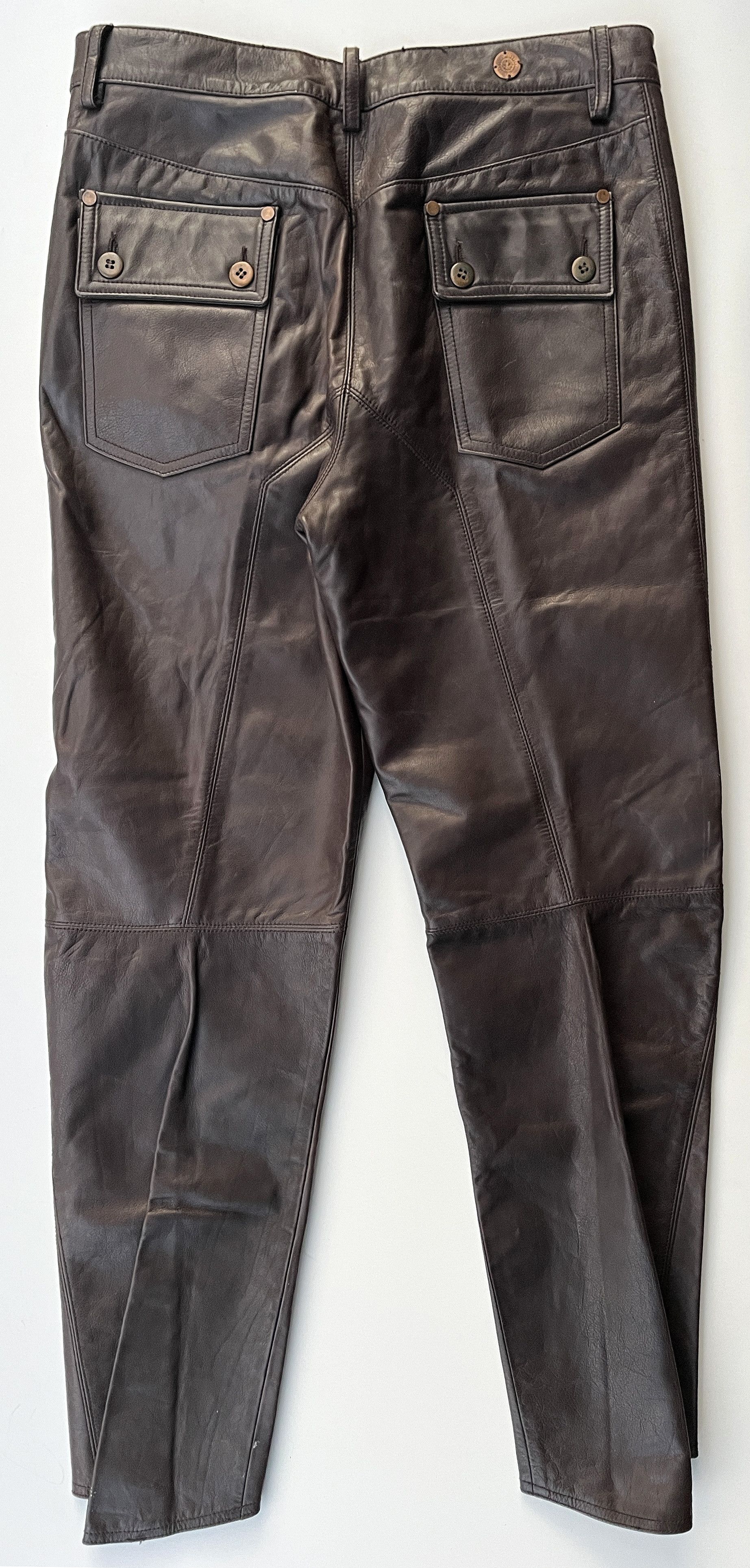 Leather Pants BLACK DIONISO sz. EU 48