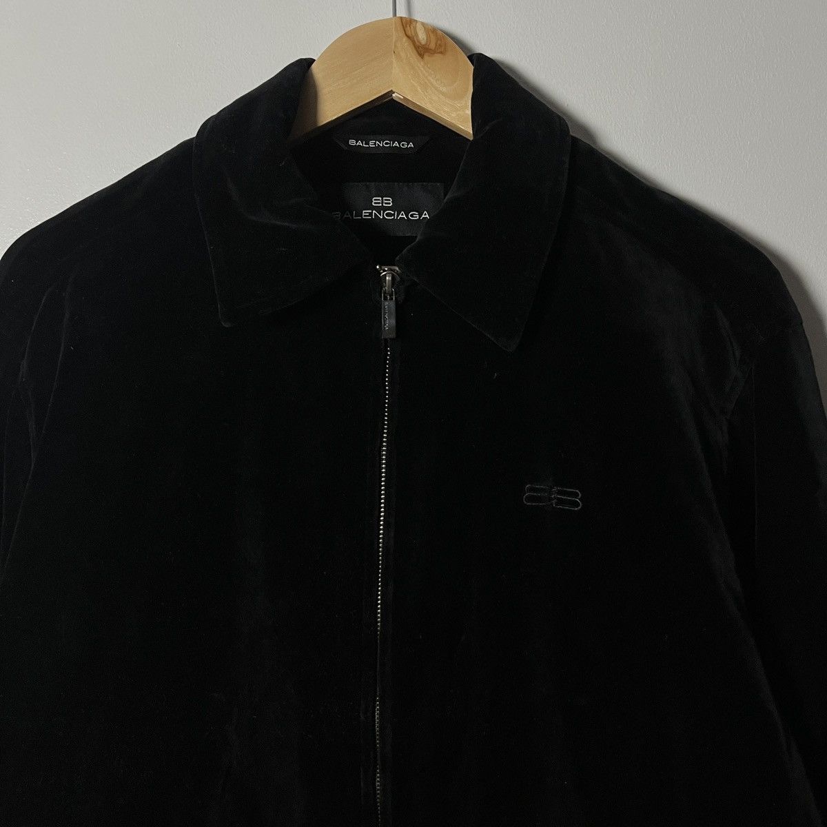 Balenciaga Rare Vintage Balenciaga Zip-up Black Velvet Jacket Size US M / EU 48-50 / 2 - 3 Thumbnail