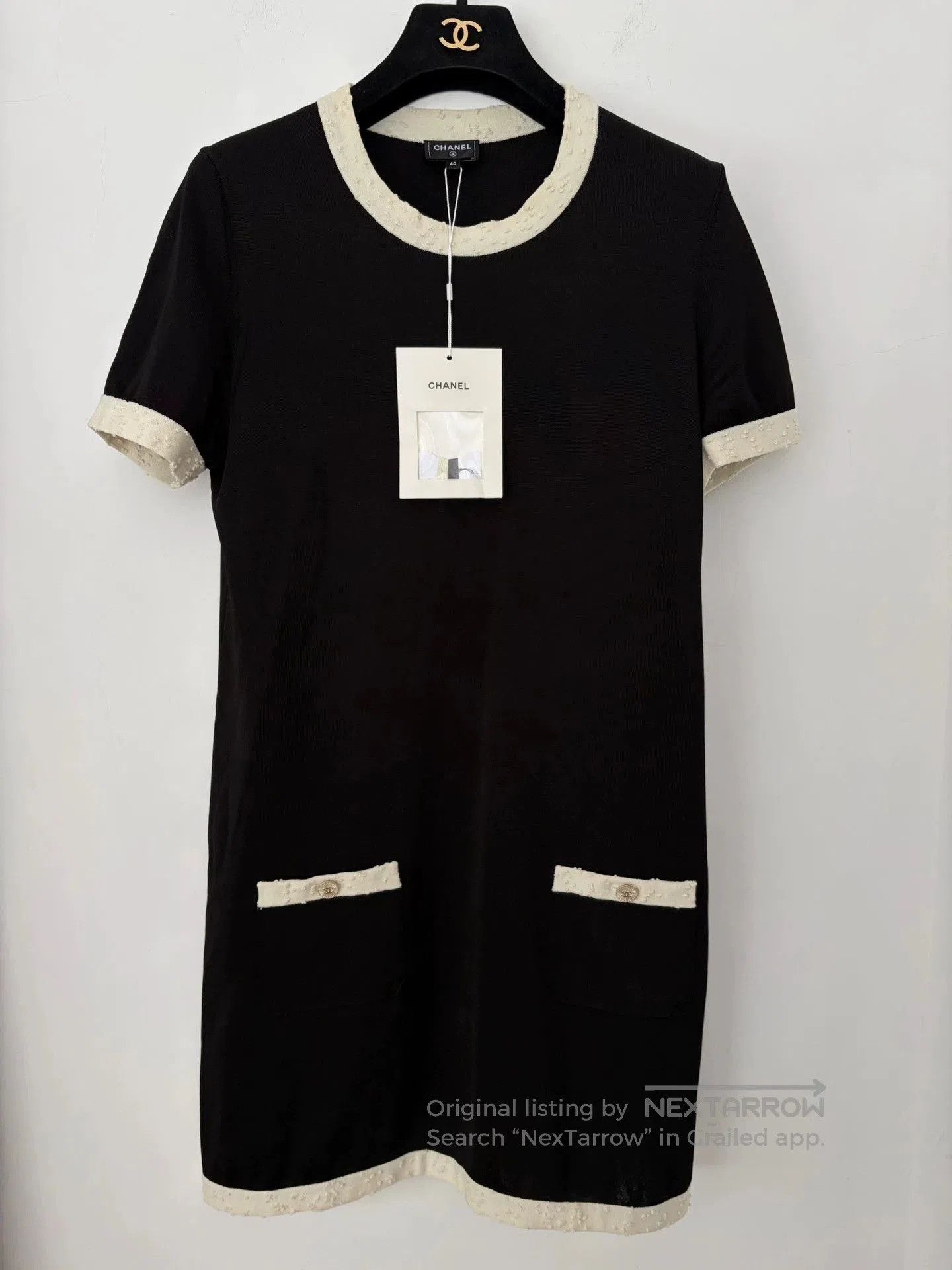 Chanel Chanel Black White Trim Short Sleeve Dress. Size US S / EU 44-46 / 1 - 1 Thumbnail