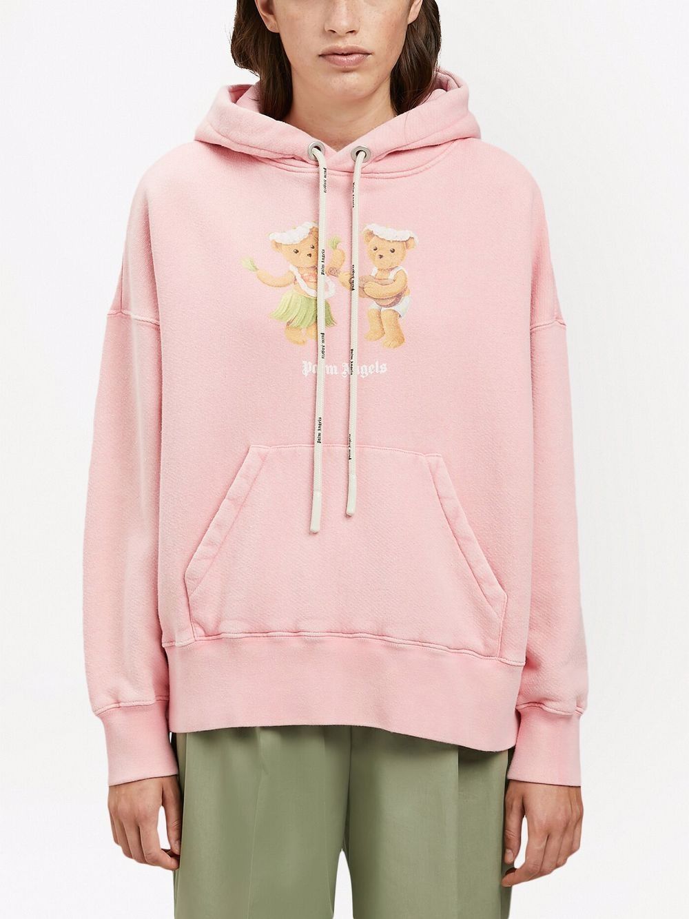 Palm Angels Pink Dancing Bears Logo Oversized Hoodie Size L / US 10 / IT 46 - 1 Thumbnail