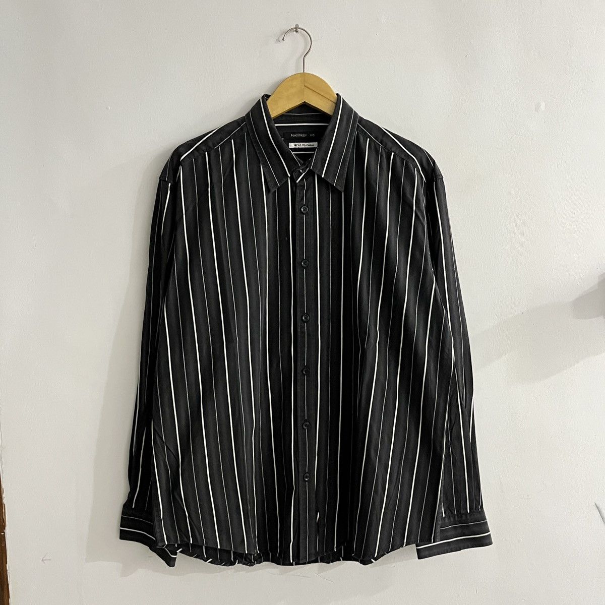 Japanese Brand Mind Bridge - Striped Iconic Longsleeve Button Up Size US XL / EU 56 / 4 - 1 Thumbnail