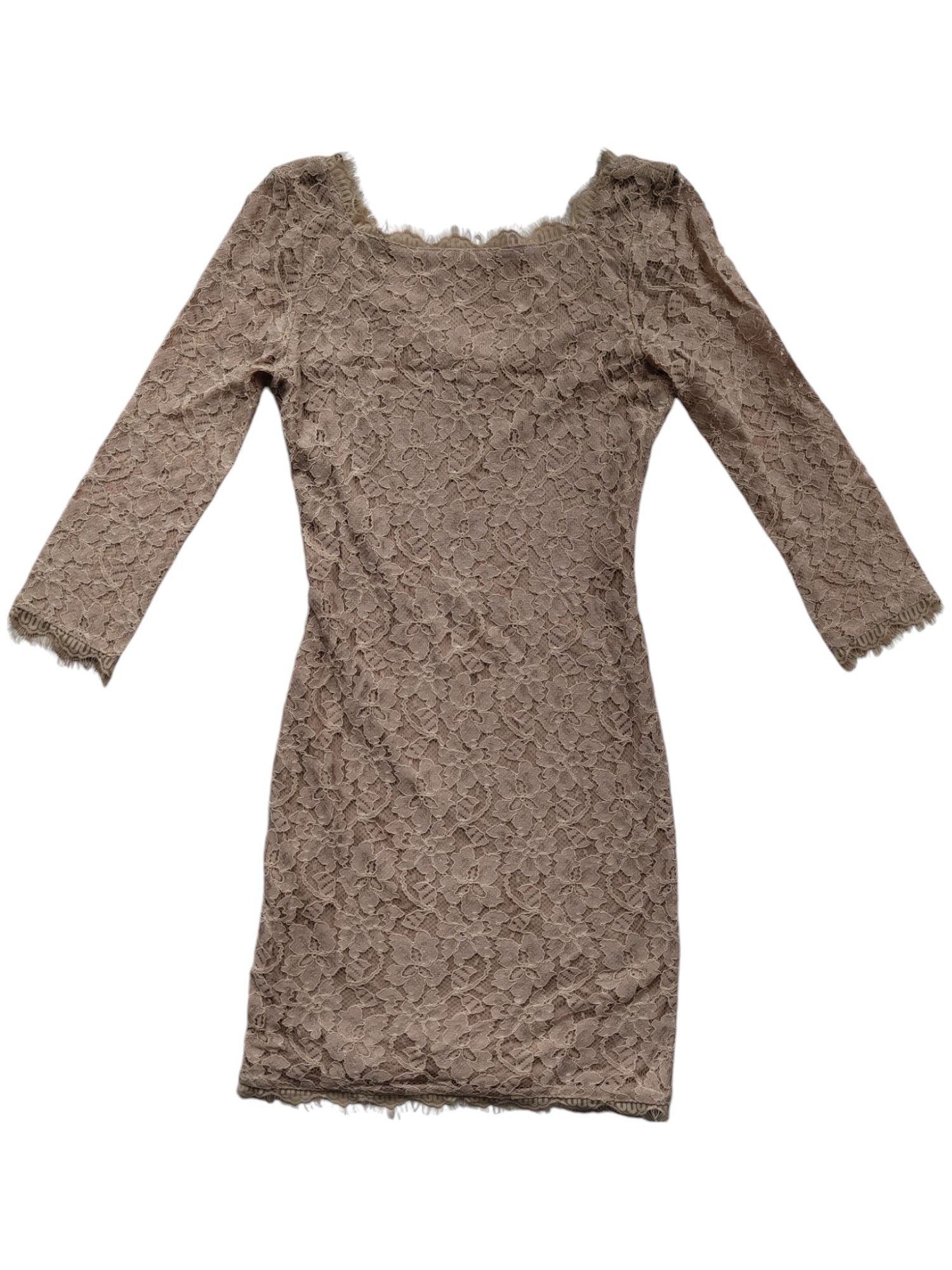 Diane von Furstenberg Salmon Pink Dress With Floral Pattern Size XS / US 0-2 / IT 36-38 - 3 Thumbnail