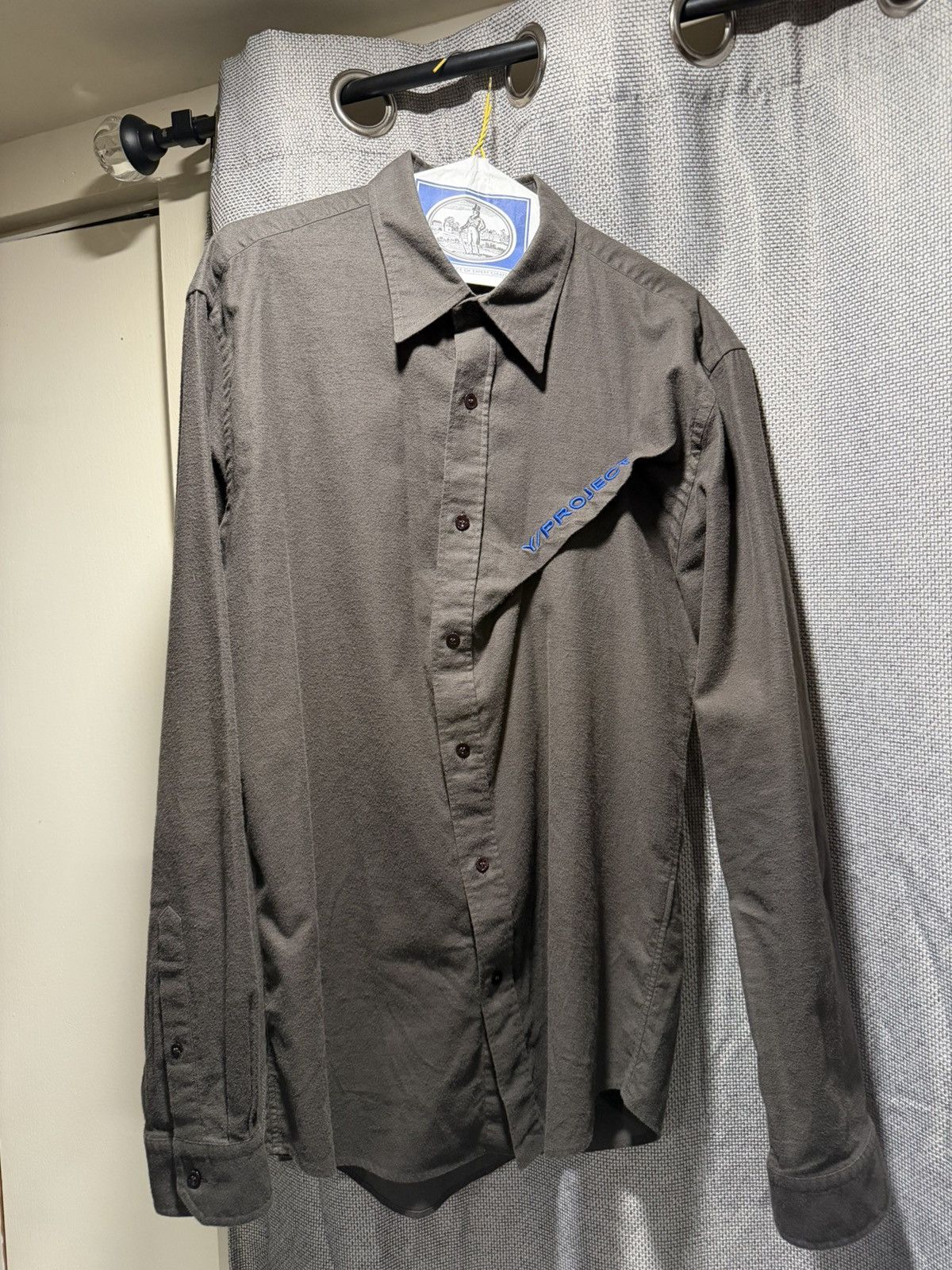 Y/Project Y/PROJECT Cinched Logo Button Up Shirt - Size L Size US L / EU 52-54 / 3 - 1 Thumbnail