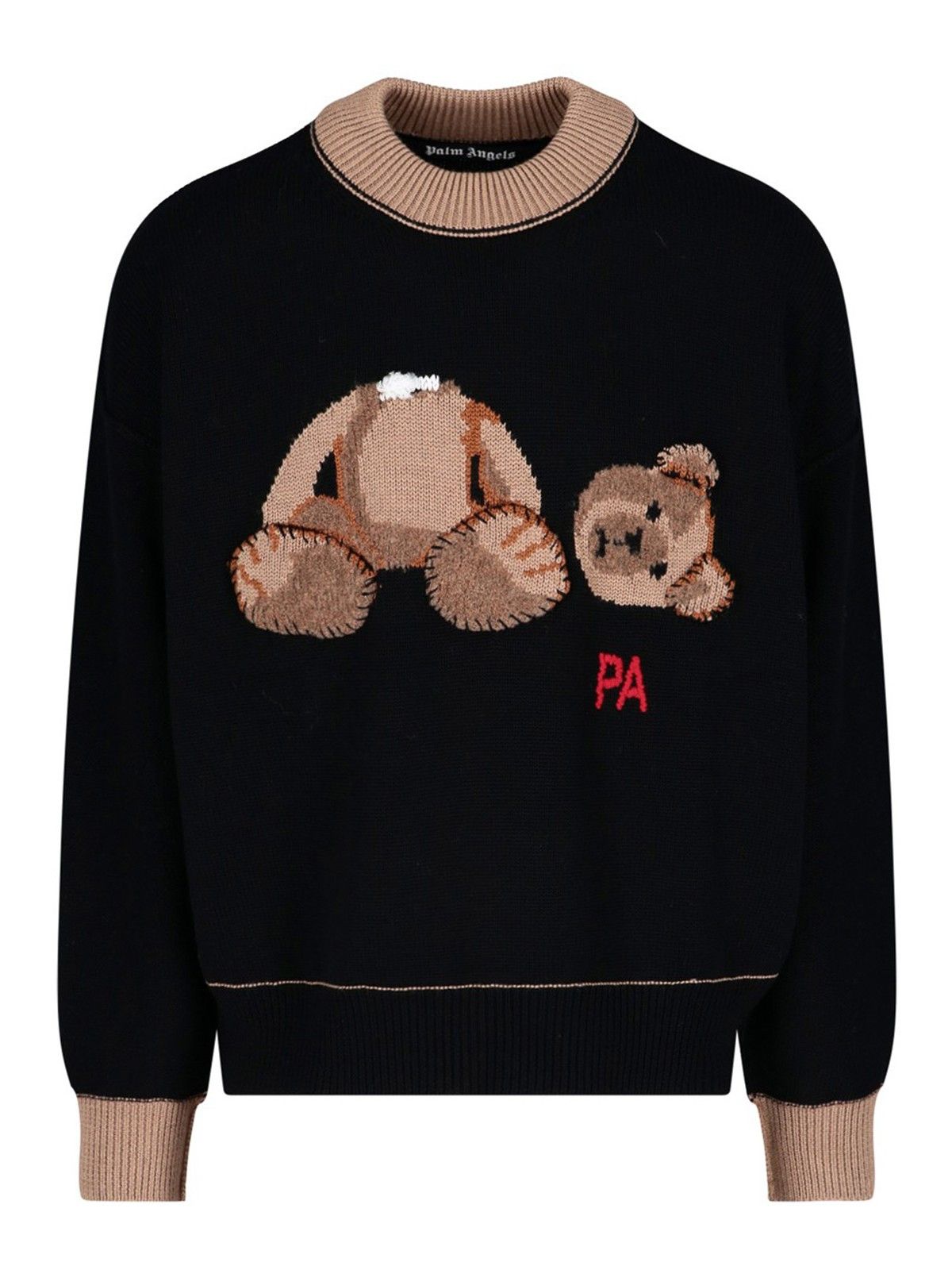 Palm Angels o1gr1nt0425 Pa Bear Sweater in Black Brown Size US M / EU 48-50 / 2 - 1 Thumbnail