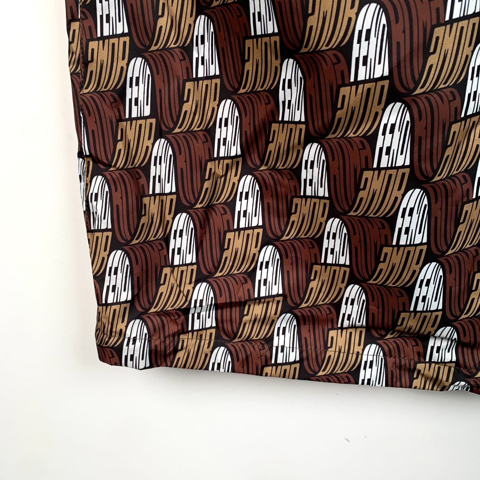 Fendi Fendi Roma Brown Full Logo Print Hooded Jacket 46/S Zipper C Size S / US 4 / IT 40 - 7 Thumbnail
