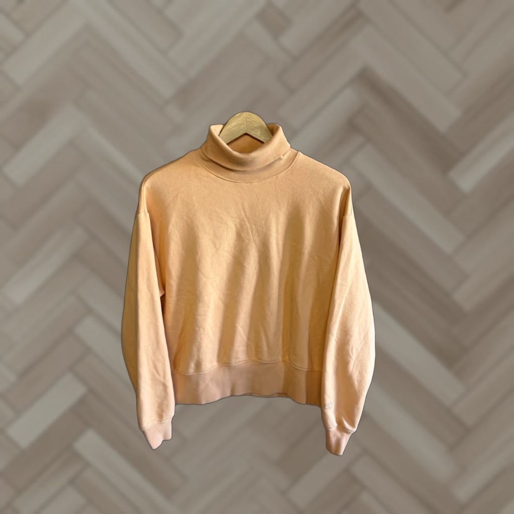 Vintage Calia Womens Orange Long Sleeve Ribbed Turtleneck Sweatshirt Size S Size S / US 4 / IT 40 - 1 Thumbnail