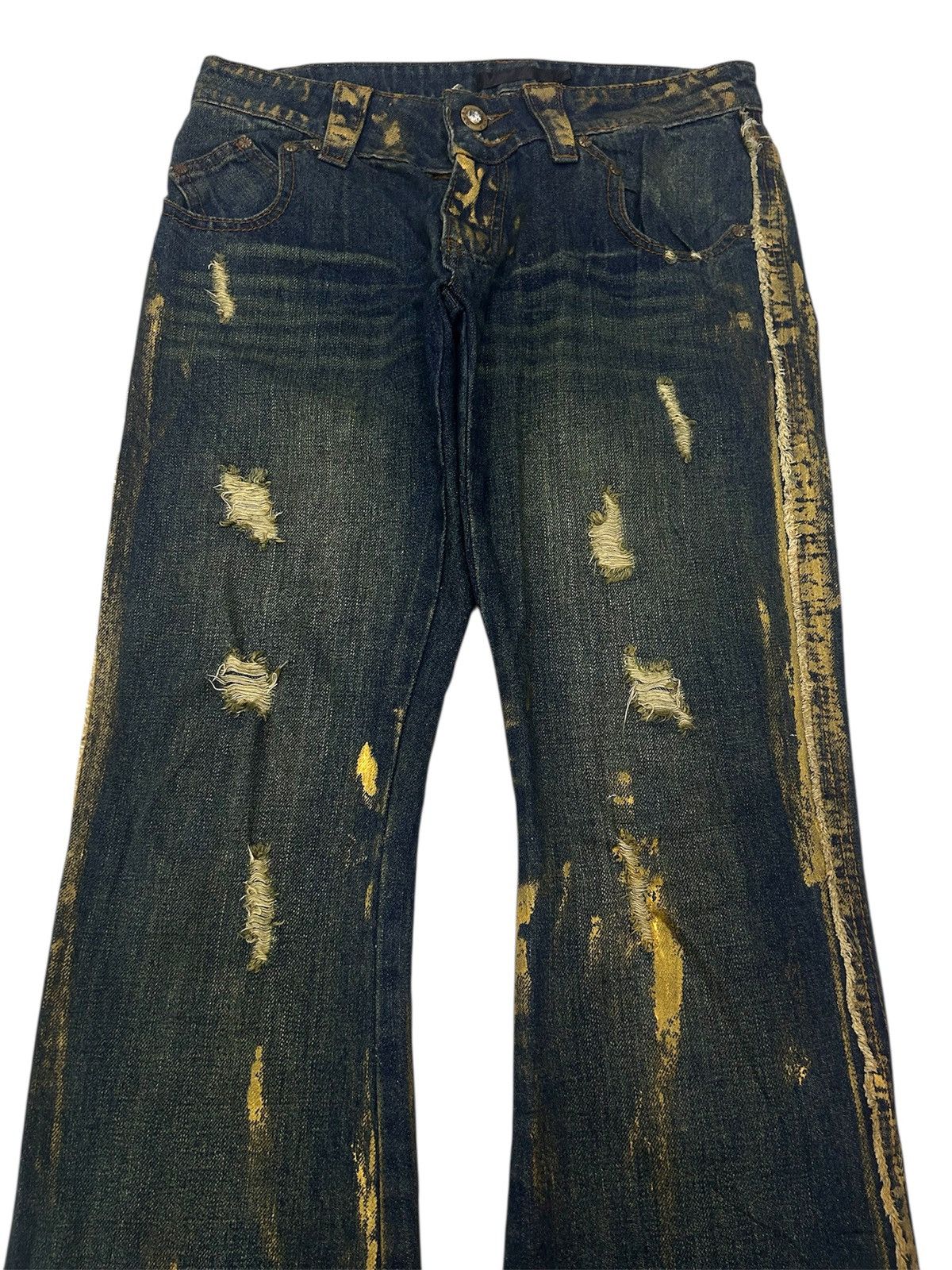 Japanese Brand × Vintage Vintage Japanese WEAR JEANS Painted Flare Denim Size US 32 / EU 48 - 7 Thumbnail