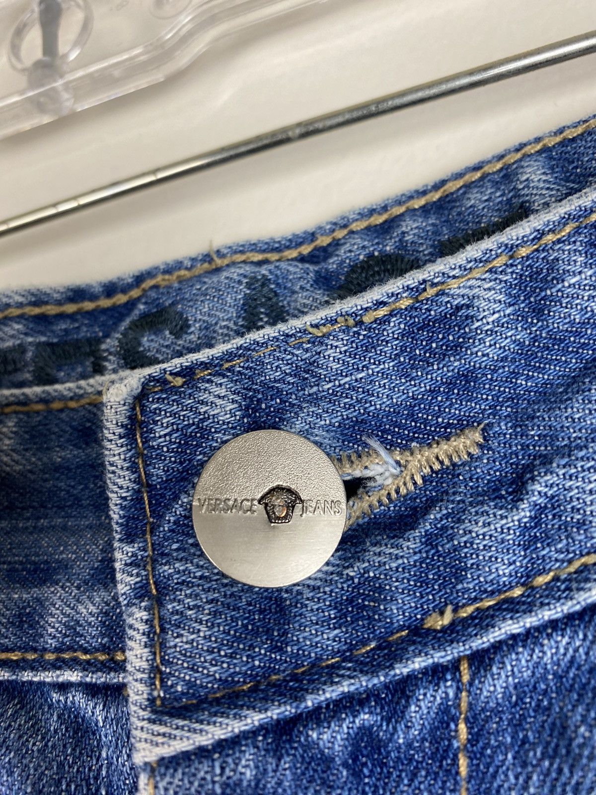 Designer × Versace × Vintage Versace Jeans Signature Blue Denim Jeans Back Embroidery Size US 32 / EU 48 - 5 Thumbnail