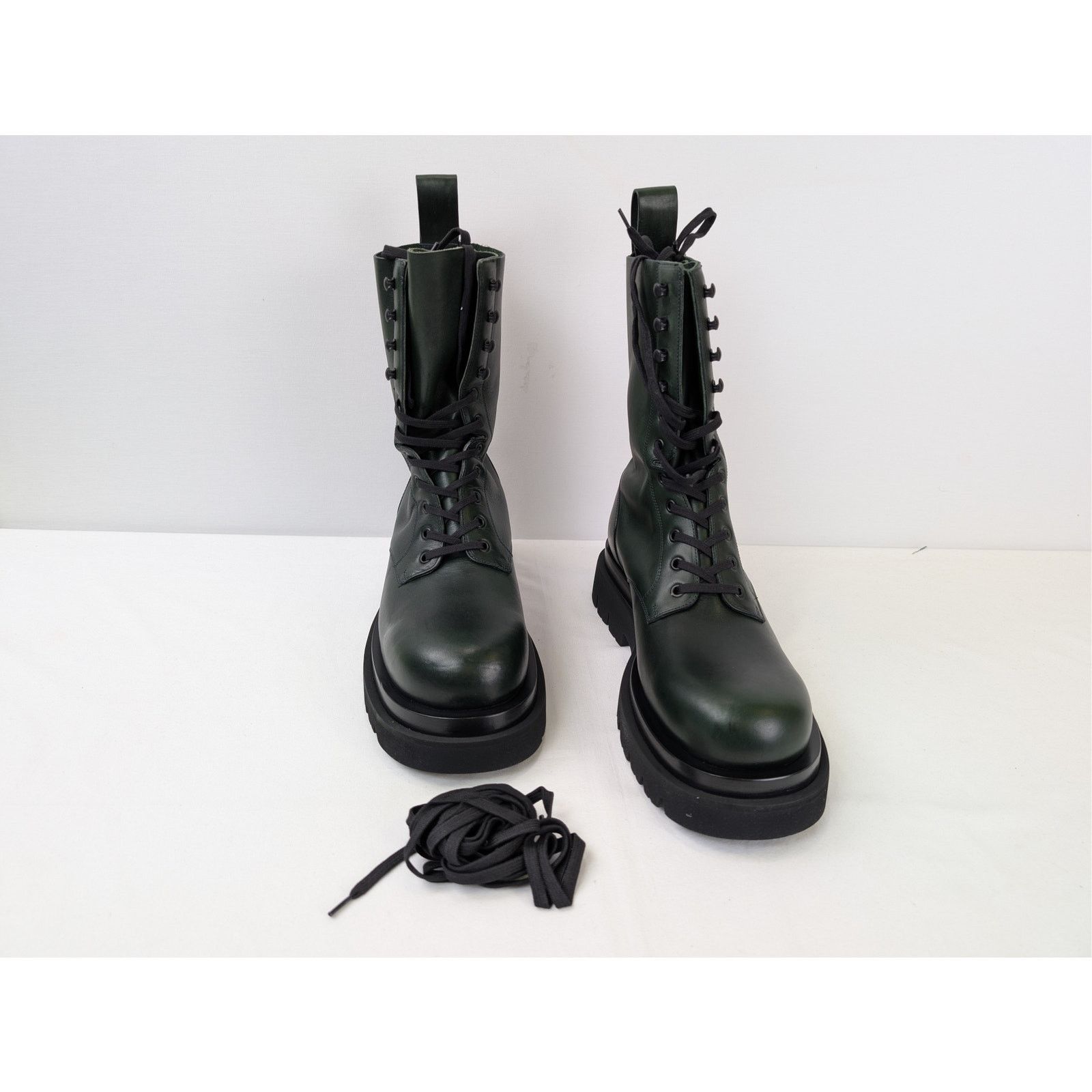 Bottega Veneta o1rshd1 Military Calf Lug Boots in Bottle Green Size US 11 / EU 44 - 6 Thumbnail