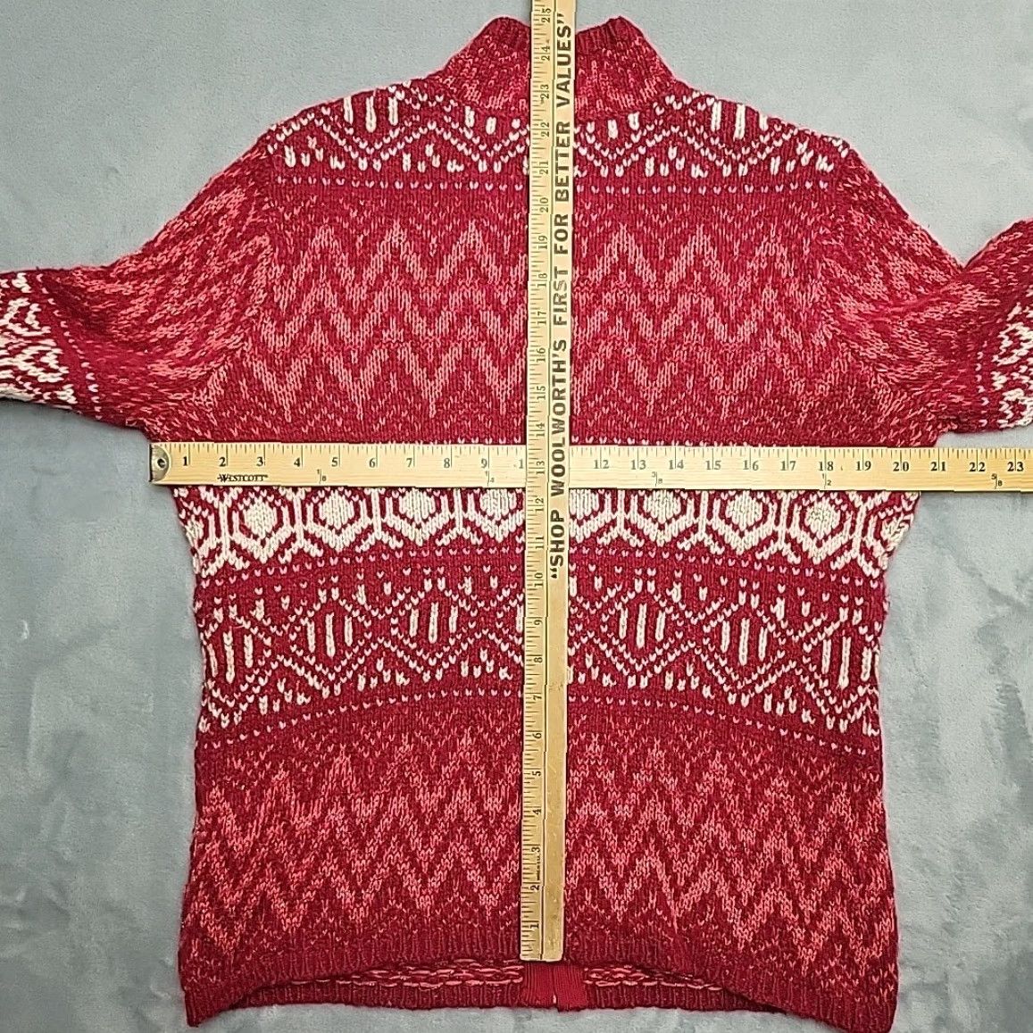 Coldwater Creek VINTAGE Coldwater Creek Sweater Womens S Red Wool Alpaca Cashmere Zip Fair Isle Nordic Shirt Womens S Red Wool Alpaca Cashmere Zip Fair Isle Nordic Size S / US 4 / IT 40 - 8 Thumbnail