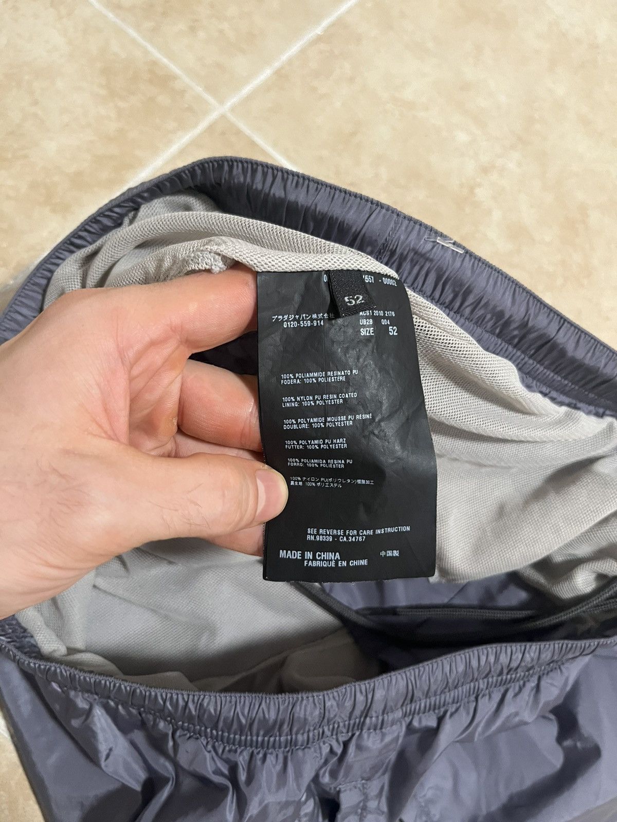Prada Prada Shadow Grey Swim Shorts Silver line logo Size US 36 / EU 52 - 4 Thumbnail