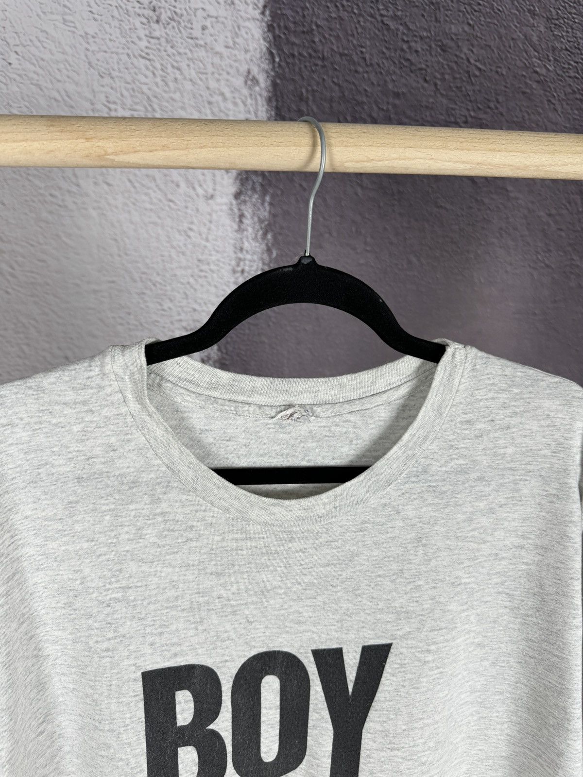 Boy London Hanes Boy London Vintage 90s grey big logo tee shirt Size US XL / EU 56 / 4 - 7 Thumbnail