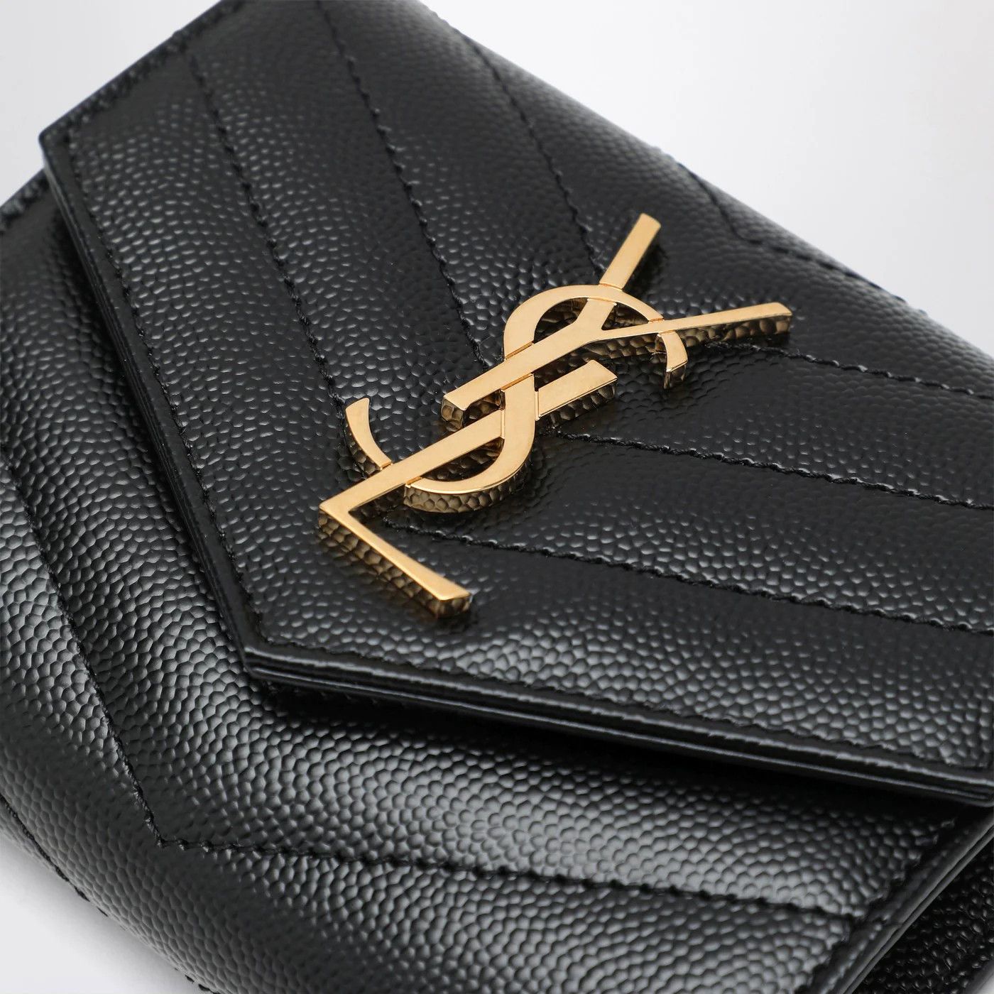 Saint Laurent Paris o1d2blof0526 Size: OS / Tri-fold Cassandre Wallet in Black Size ONE SIZE - 4 Thumbnail