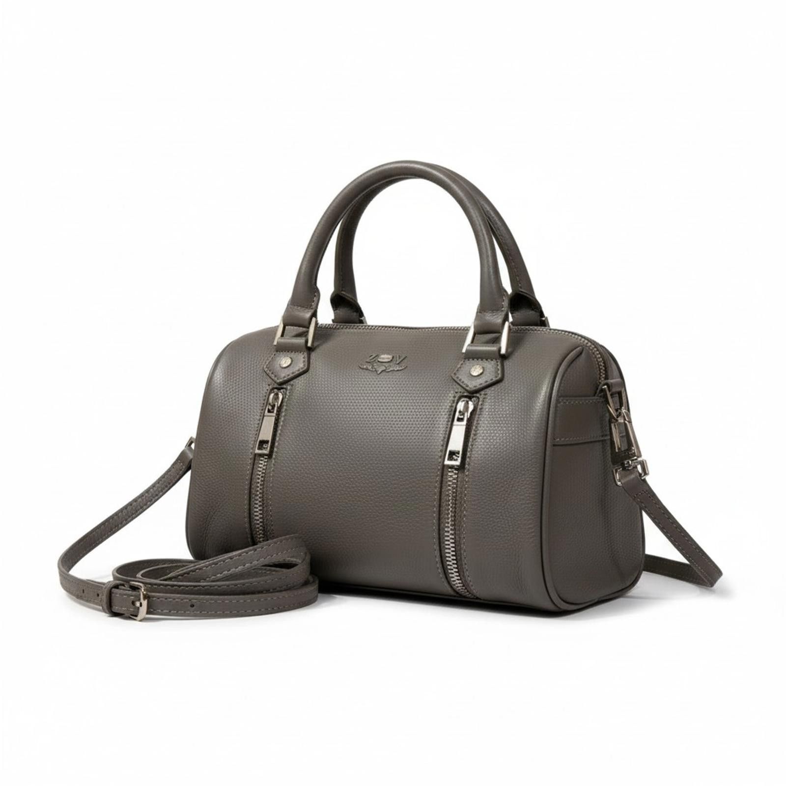 Zadig & Voltaire Zadig & Voltaire - Grey Leather Handbag Dual Handles Size ONE SIZE - 1 Thumbnail