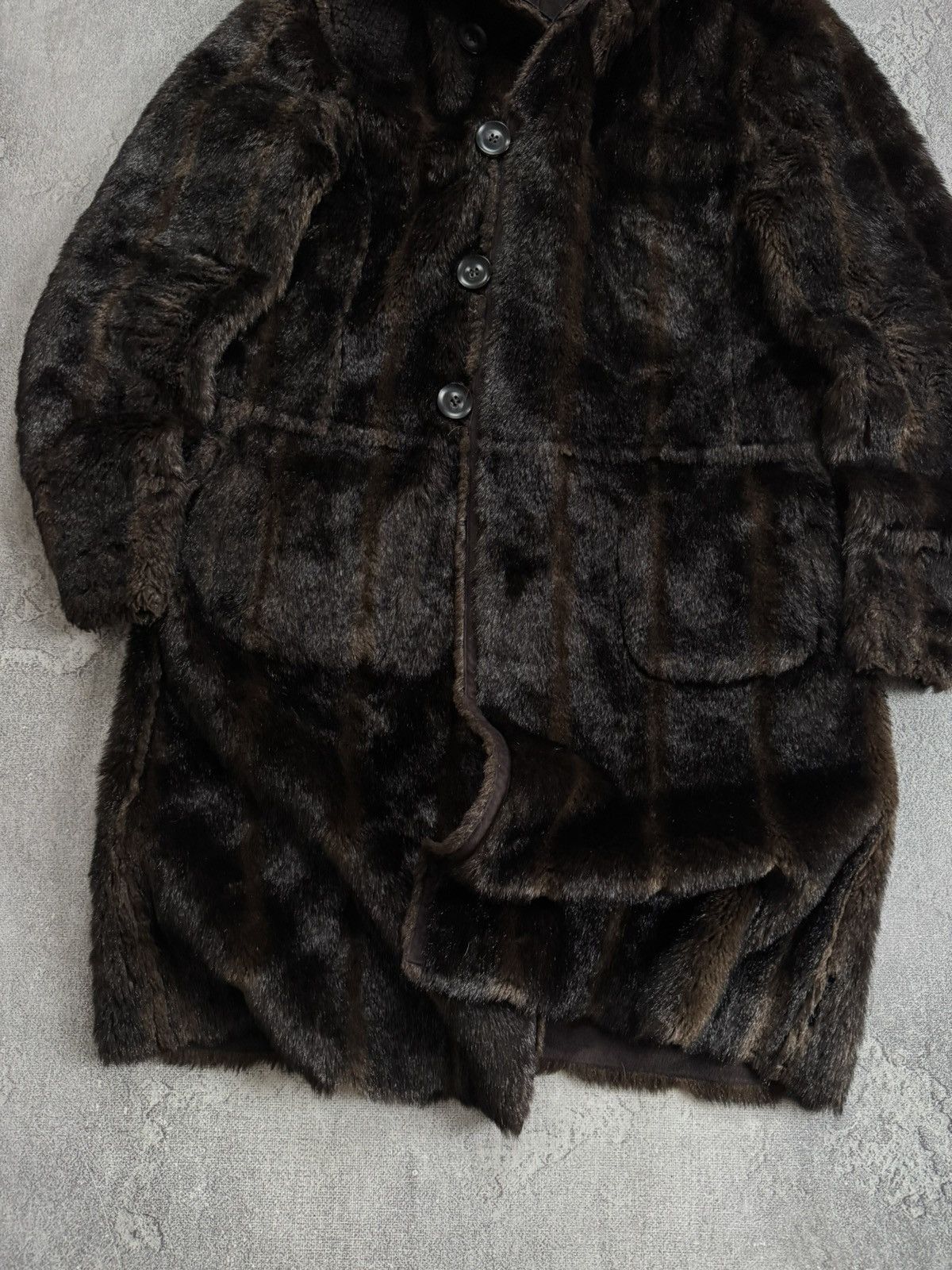 Armani Armani Jeans EU44/US8 brown Faux Fur coat hooded jacket 90s Size M / US 6-8 / IT 42-44 - 2 Thumbnail