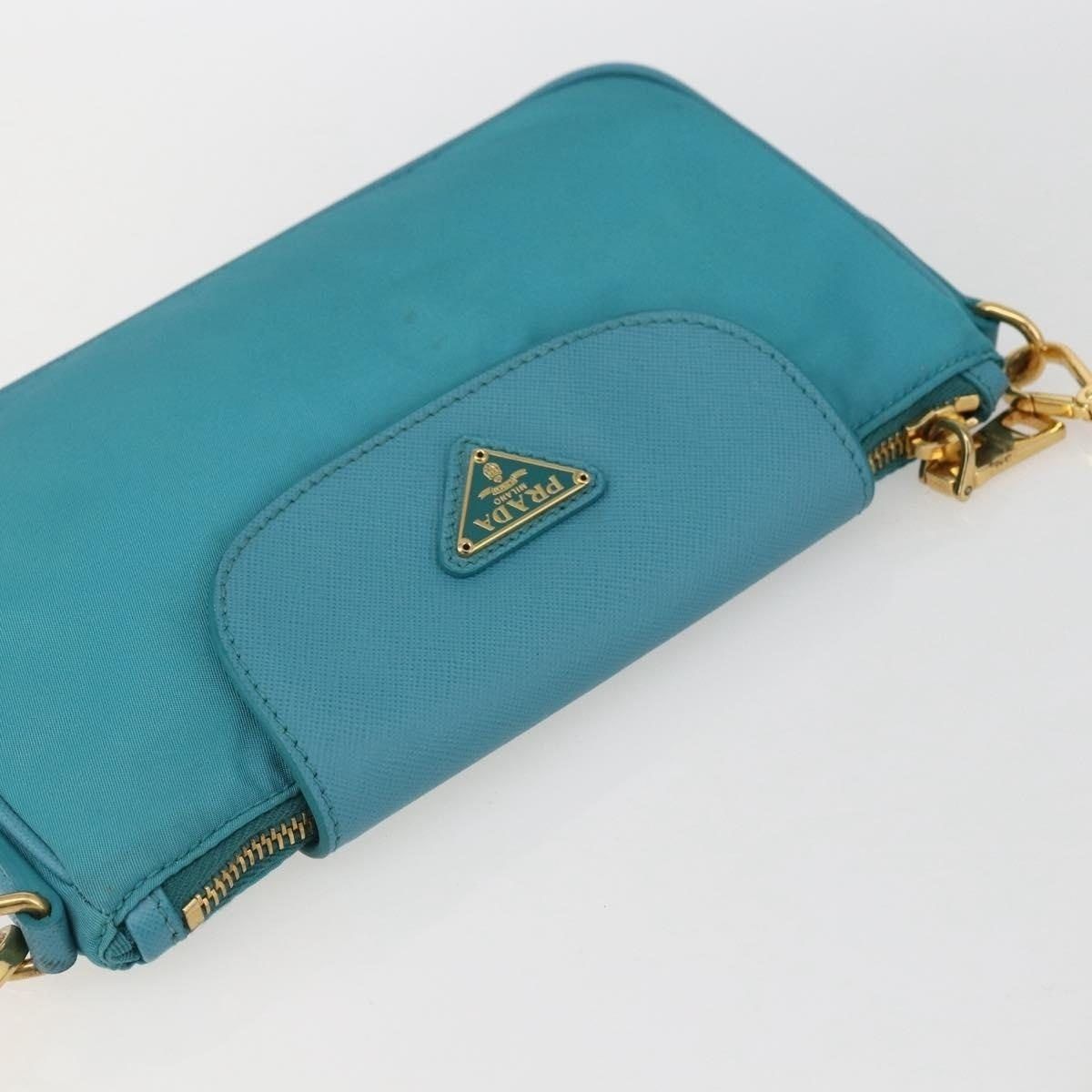Prada Prada Nylon Chain Shoulder Bag Turquoise Size ONE SIZE - 5 Thumbnail