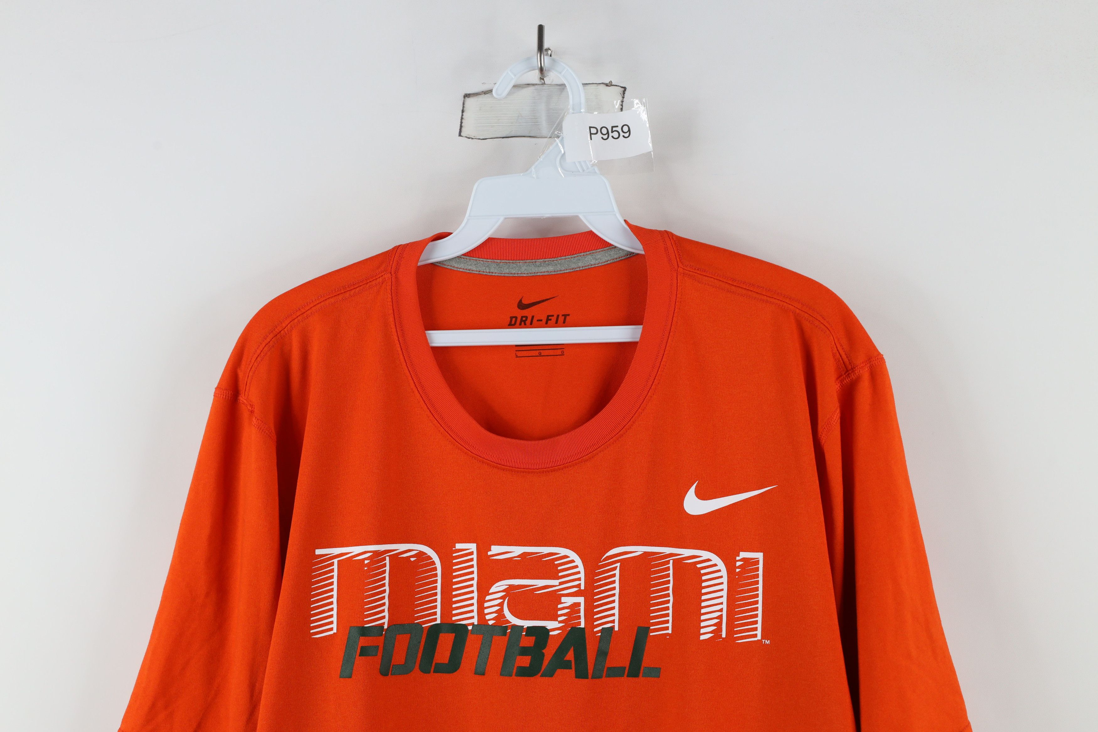 Nike Nike University of Miami Football Short Sleeve T-Shirt Size US L / EU 52-54 / 3 - 2 Thumbnail